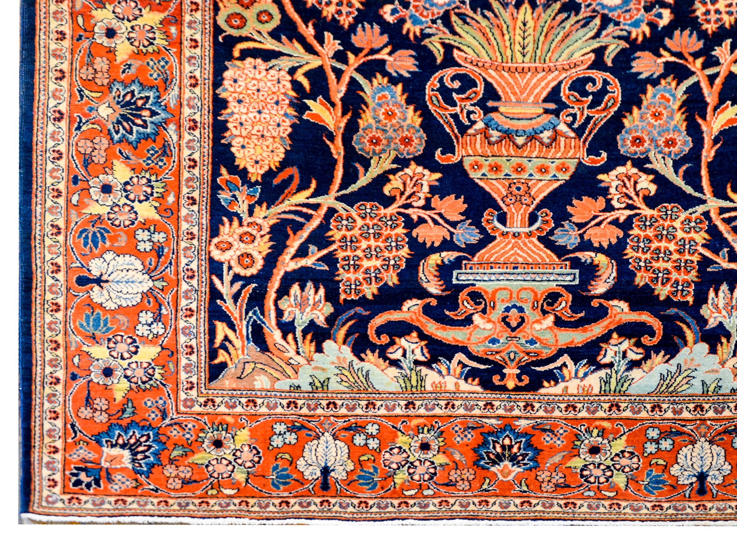 Wunderschöner Kashan-Gebetteppich aus dem frühen 20. Jahrhundert (Wolle) im Angebot