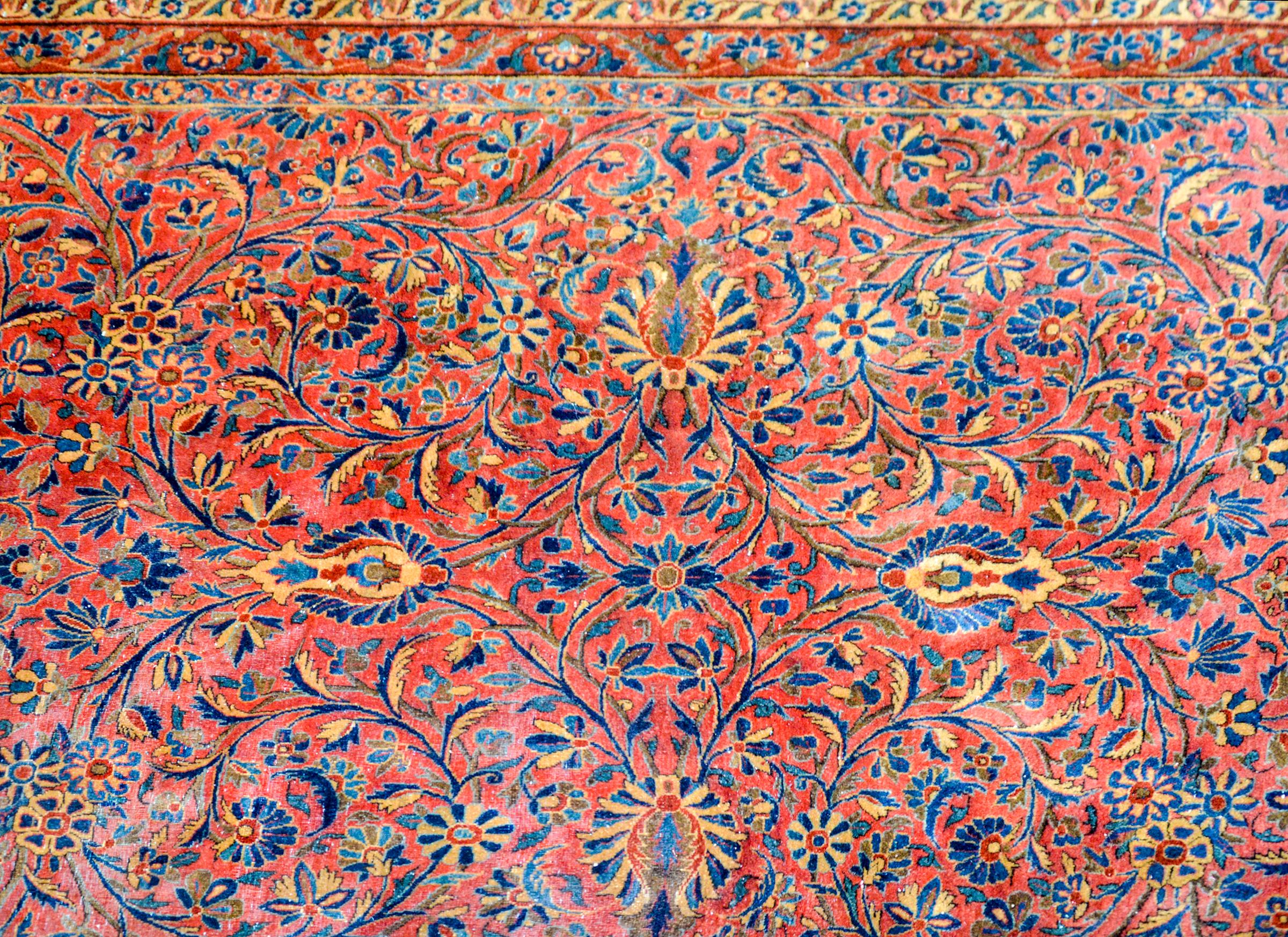 Vegetable Dyed Gorgeous Early 20th Century Kashan Rug For Sale