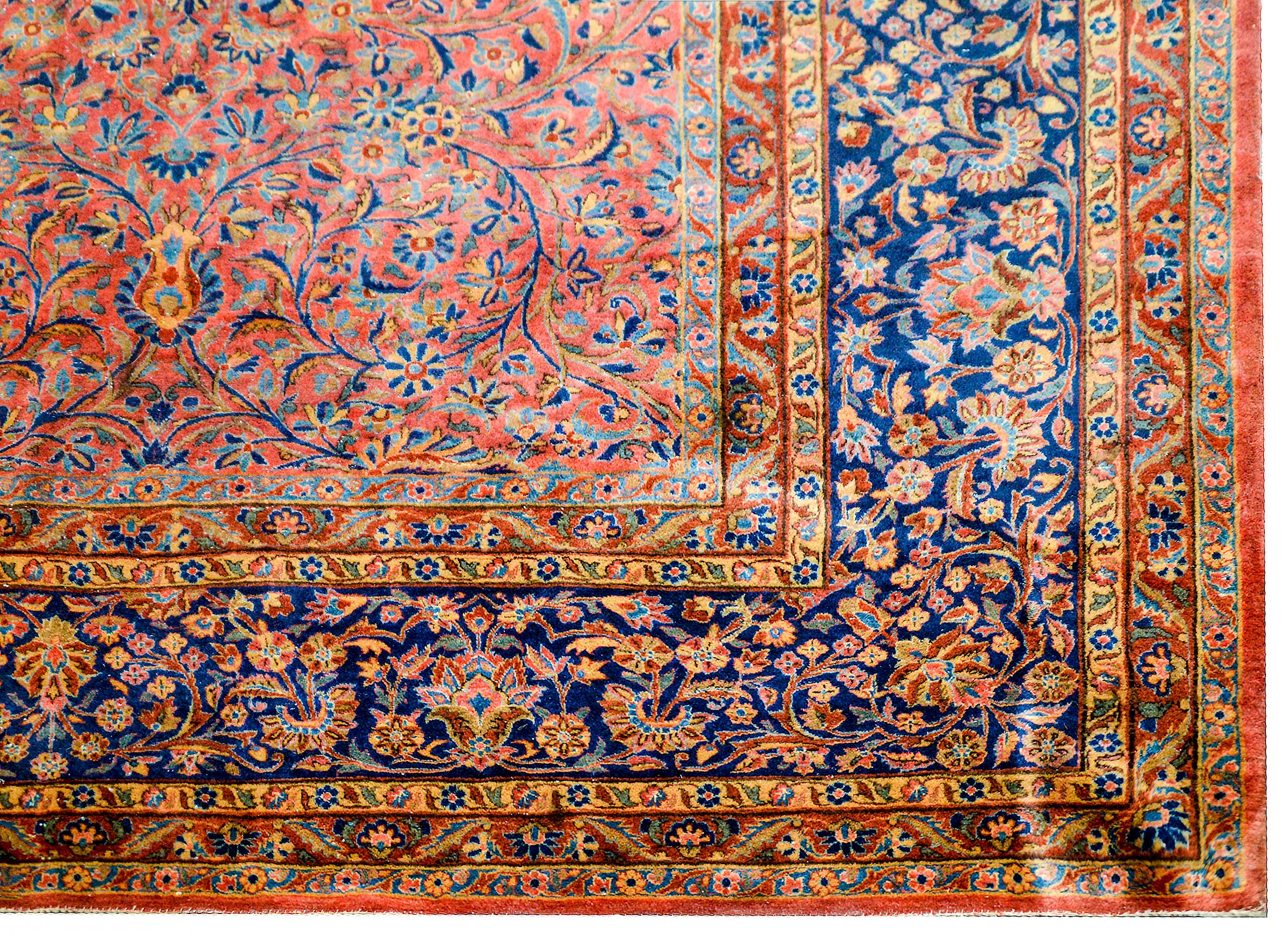 Wool Gorgeous Early 20th Century Kashan Rug For Sale