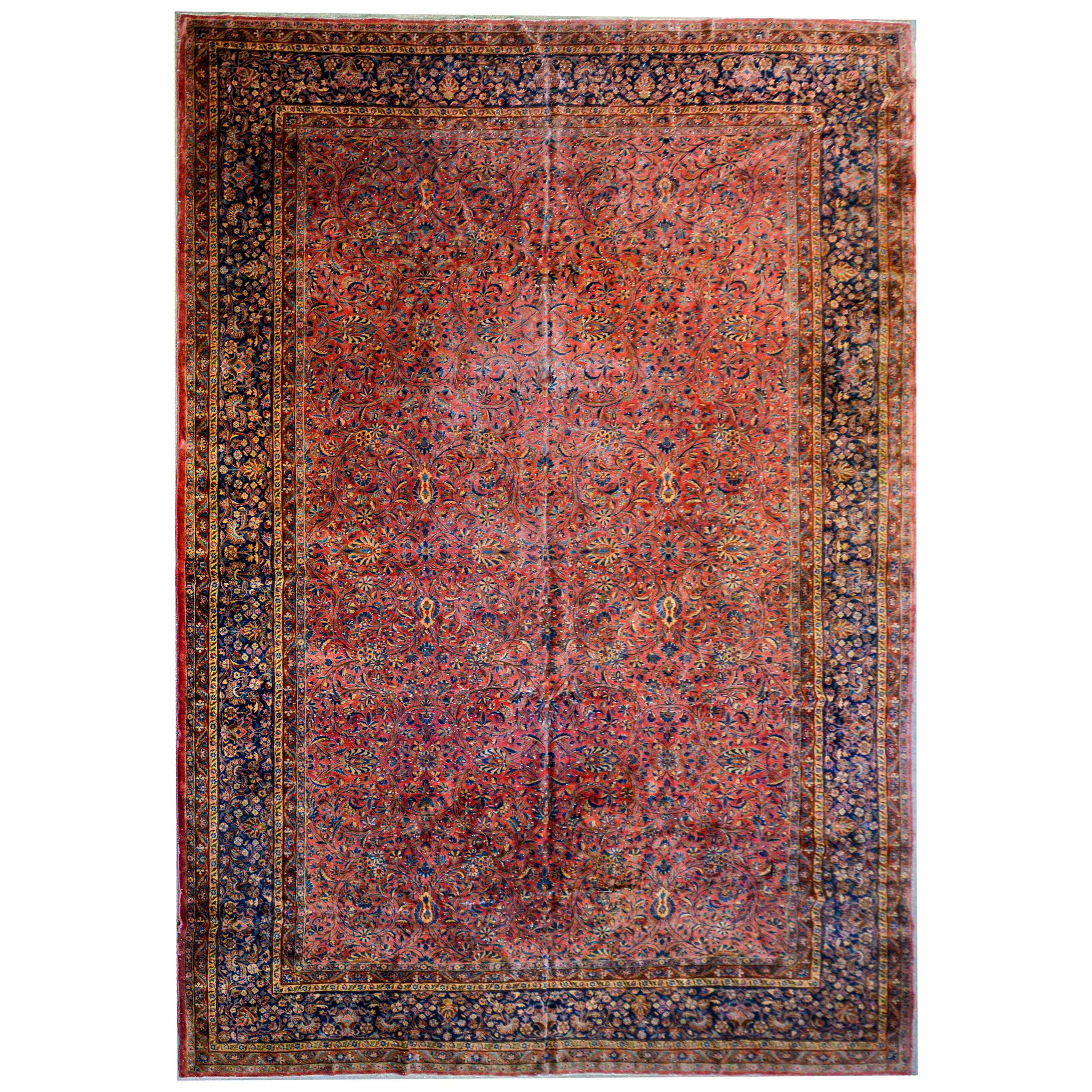 Magnifique tapis de Kashan du début du XXe siècle