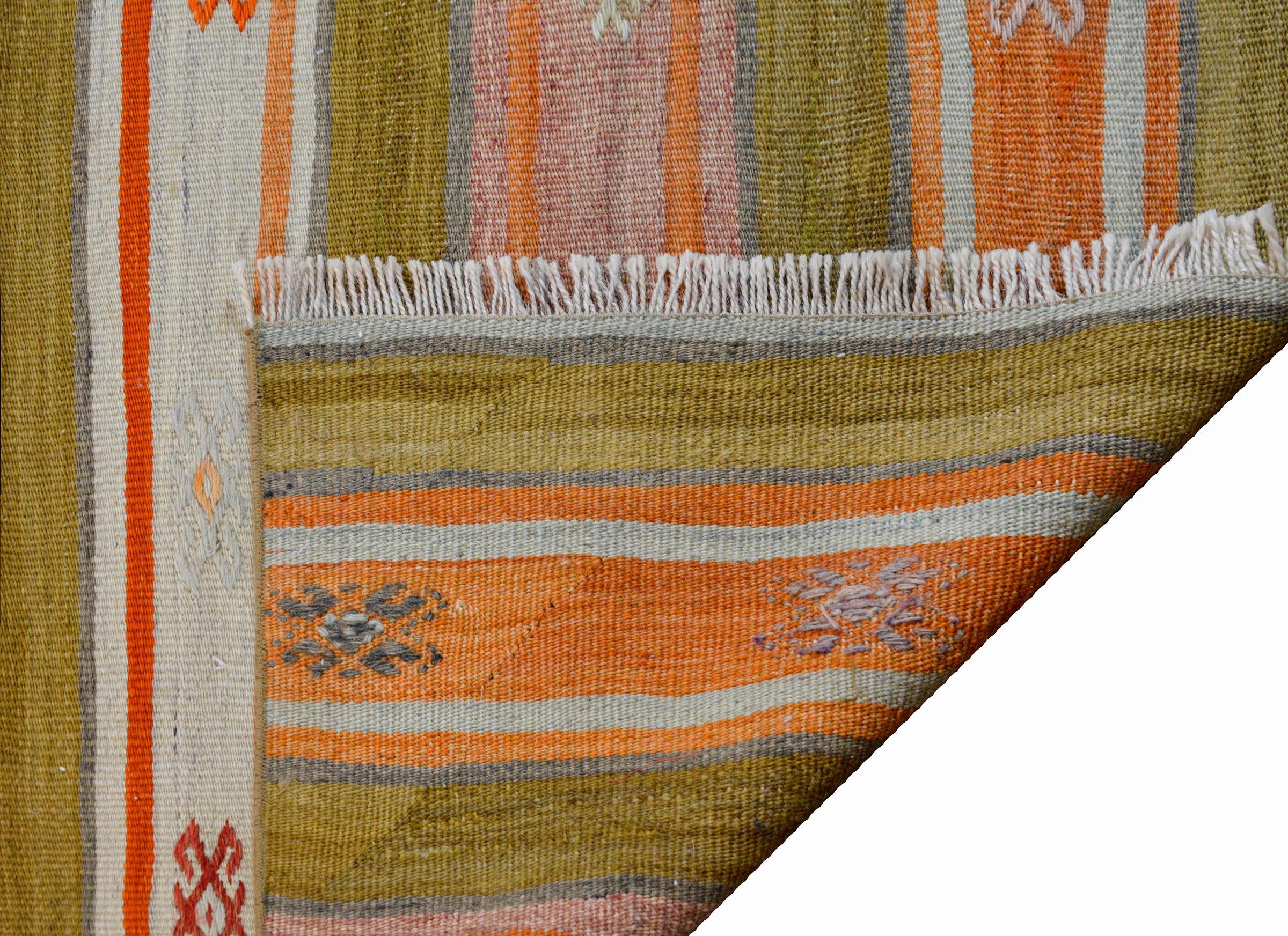 Gorgeous Early 20th Century Konya Kilim Runner For Sale 1