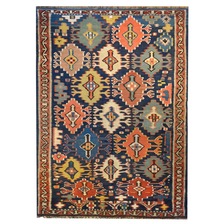 Gorgeous Early 20th Century Kuba Kilim Rug For Sale
