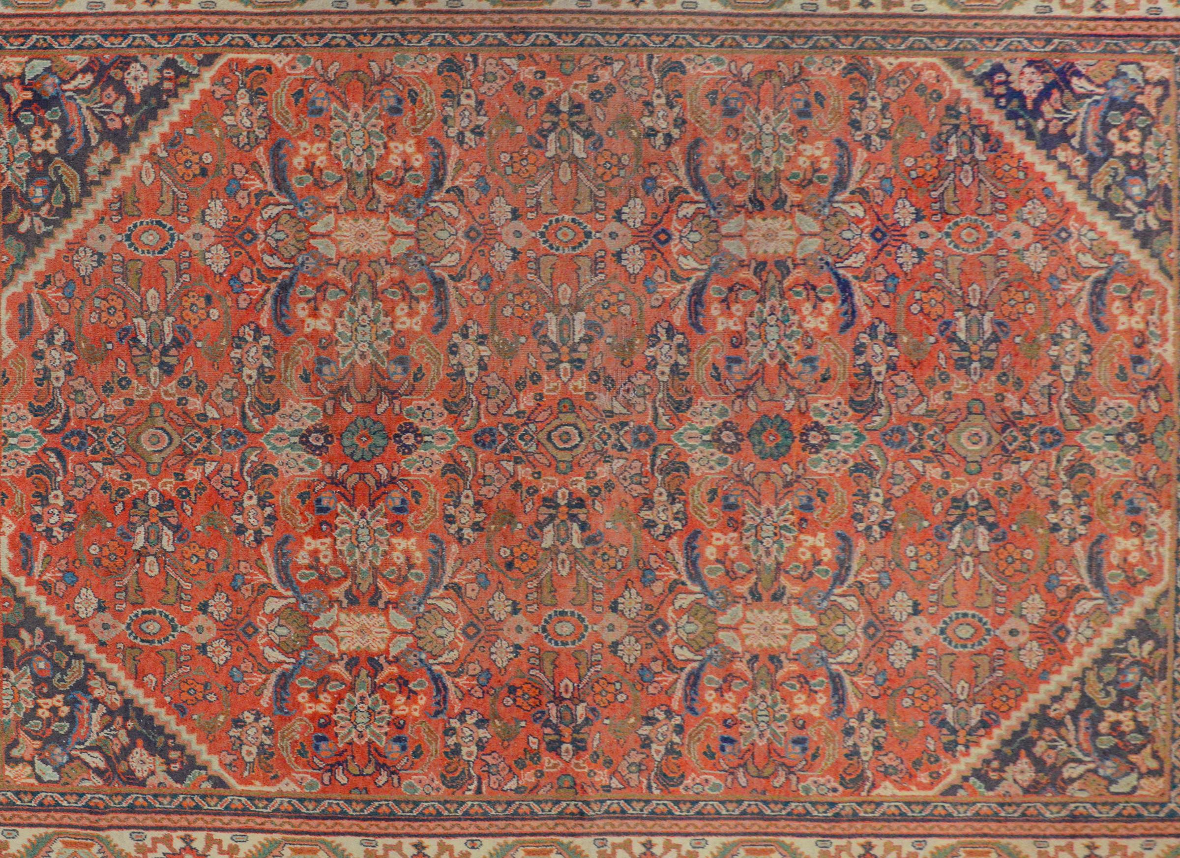 Sarouk Farahan Gorgeous Early 20th Century Mahal Rug