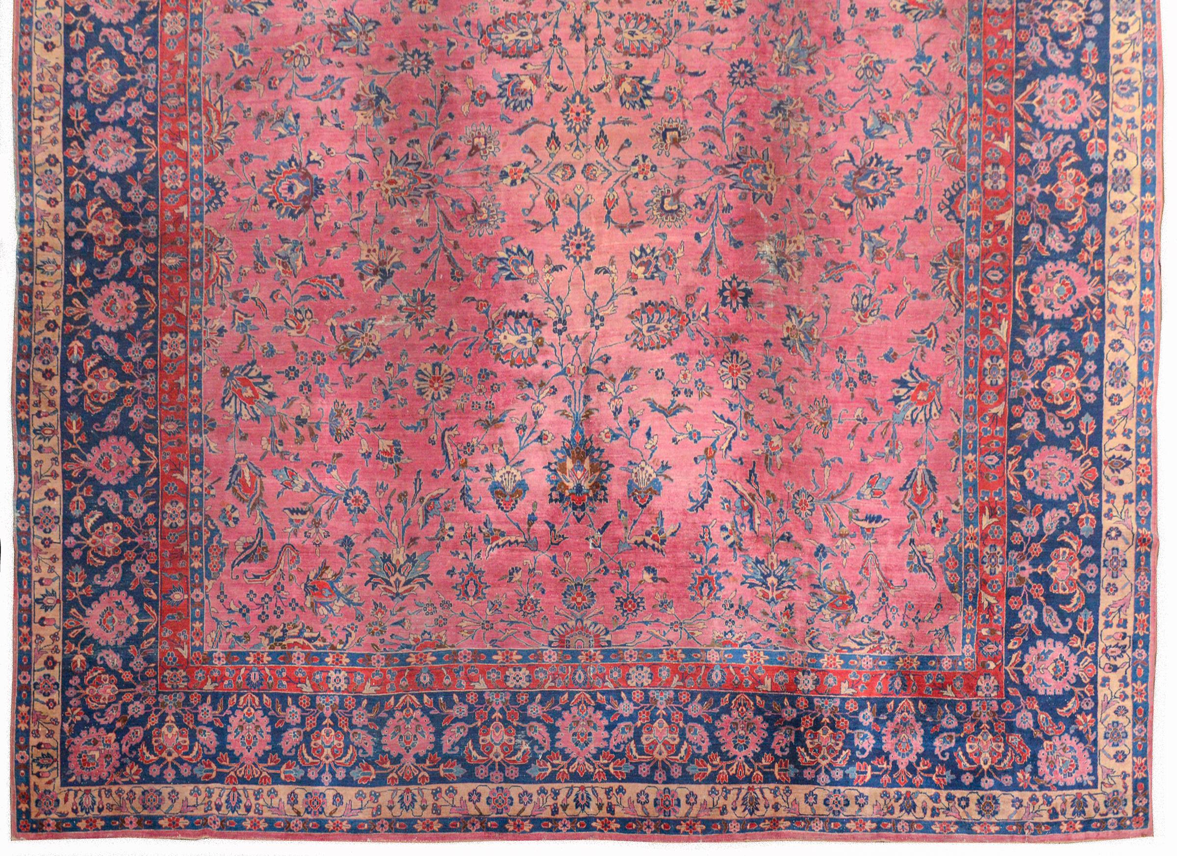 Wunderschöner Sarouk-Teppich aus dem frühen 20. (Sarouk Farahan) im Angebot