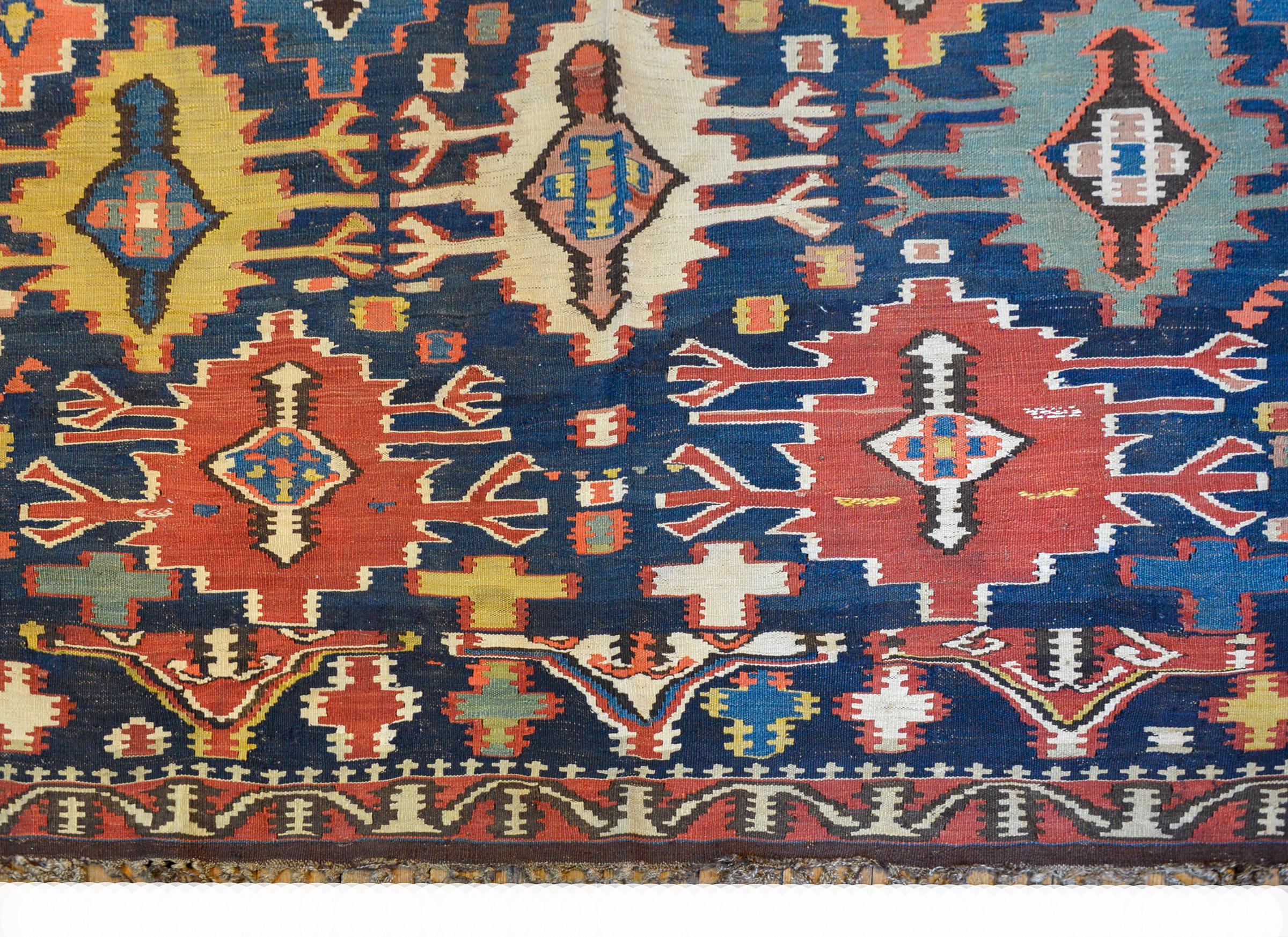 Gorgeous Early 20th Century Kuba Kilim Rug 2