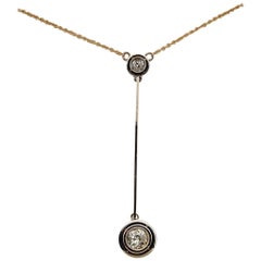 Antique Gorgeous Early Deco 1.15 Carat Diamond VVS Target Drop Negligee Necklace