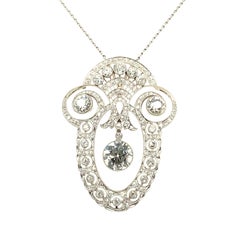 Gorgeous Edwardian Diamond Necklace in Platinum 950