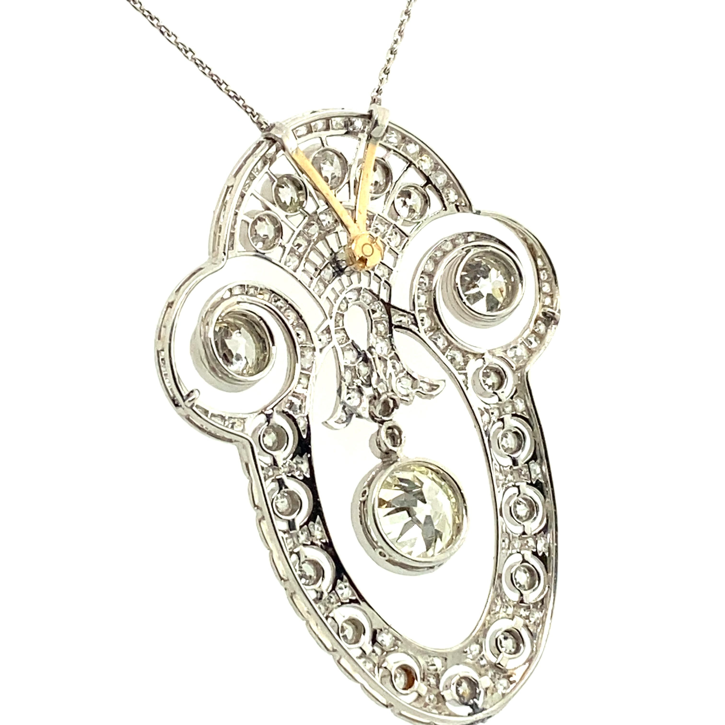 Gorgeous Edwardian Diamond Necklace in Platinum 950 For Sale 2