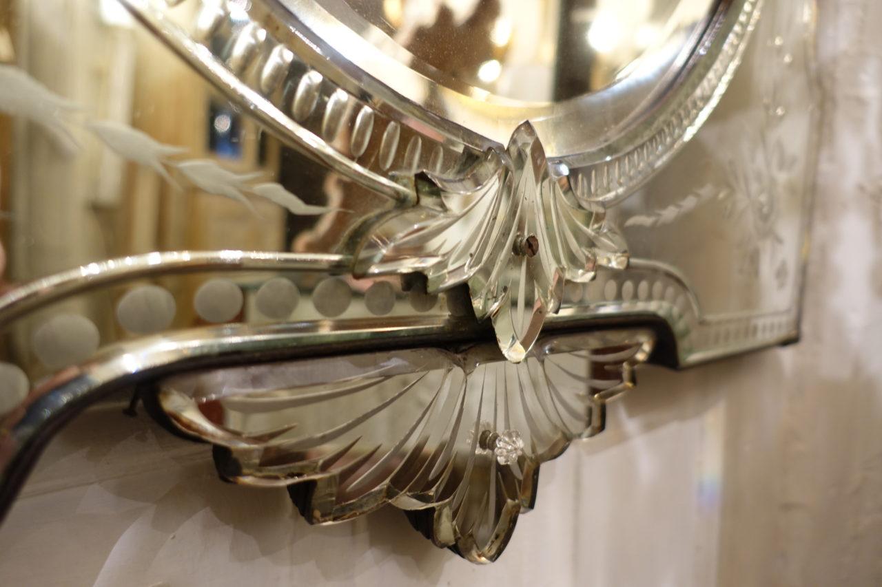 French Gorgeous Elaborate Early 20th Century Venetian Mirror