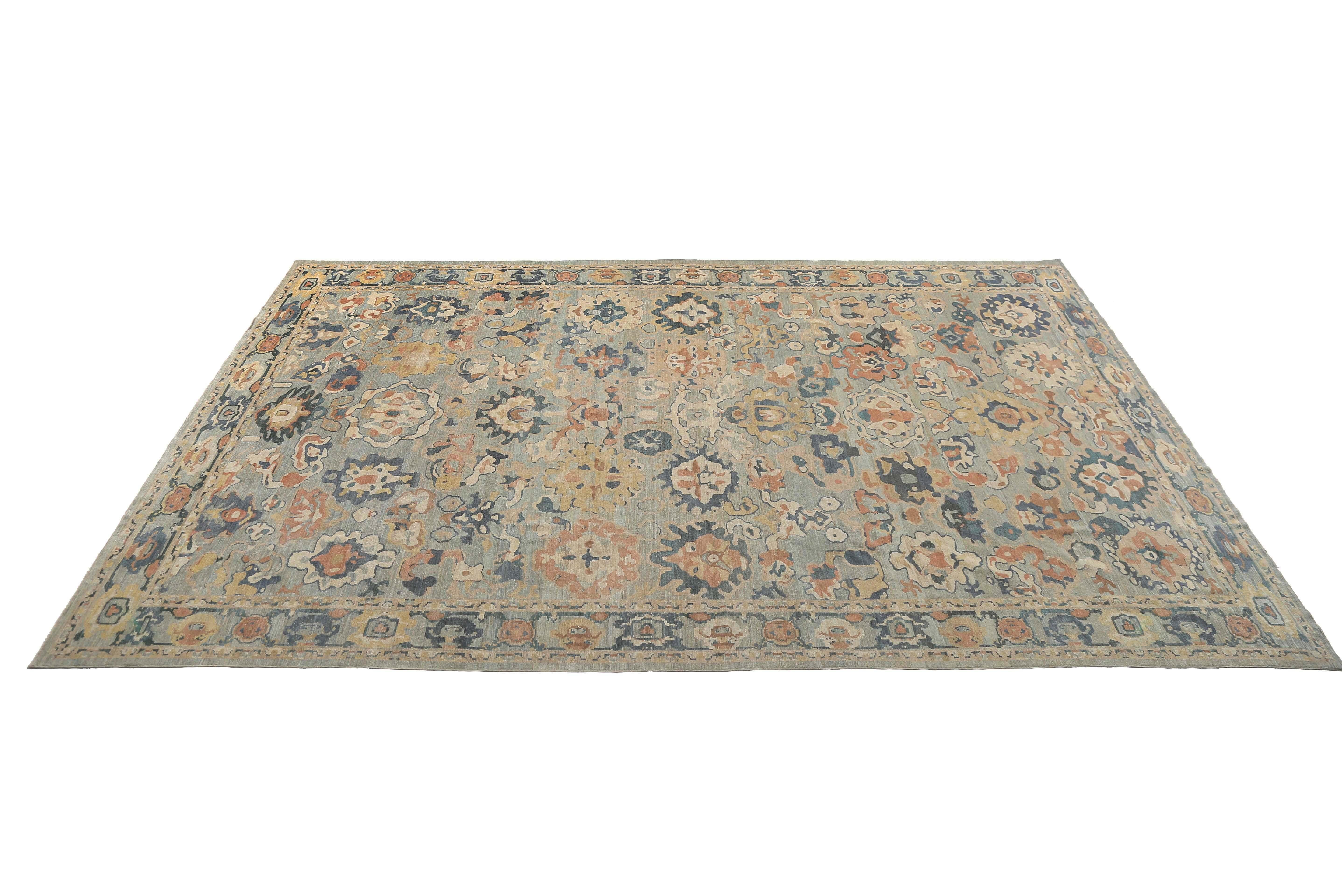 Gorgeous Elongated Sultanabad Handmade with Pastel Colors For Sale 2
