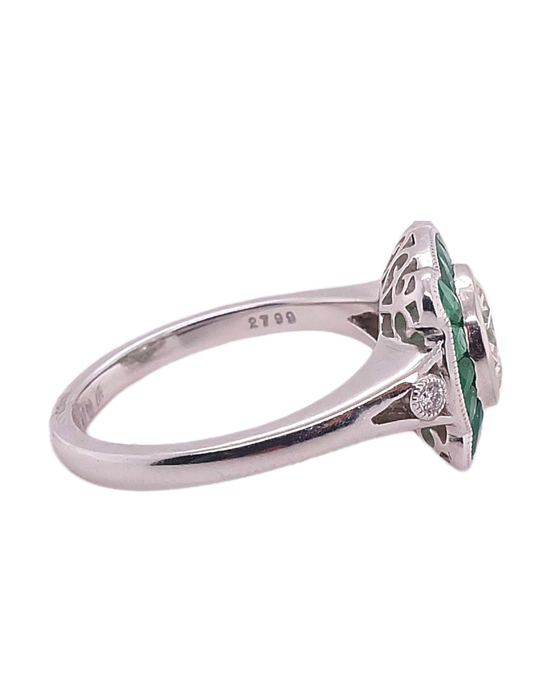 vintage art deco emerald ring