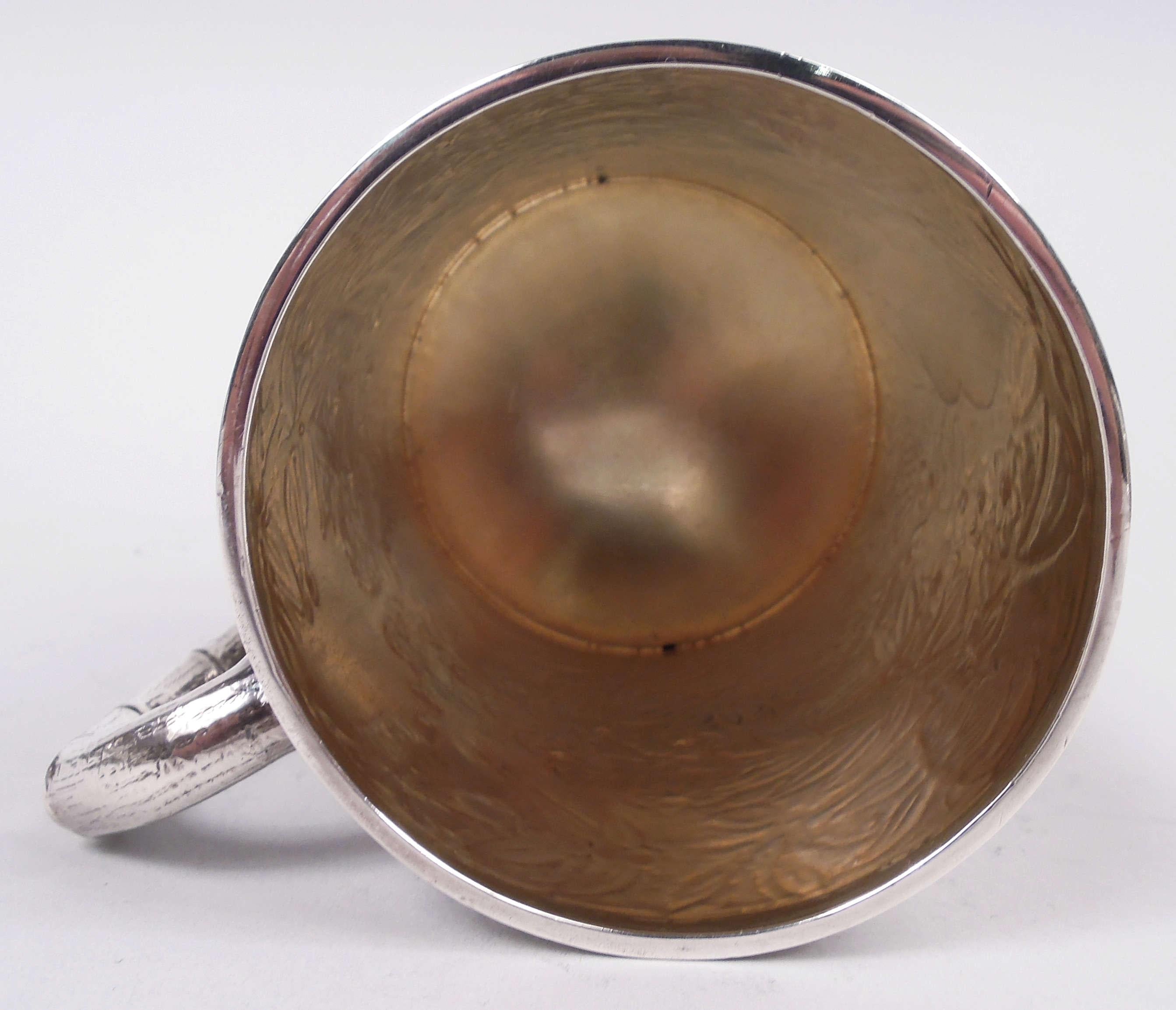 Gorgeous English Victorian Japonesque Sterling Silver Baby Cup, 1877 For Sale 5