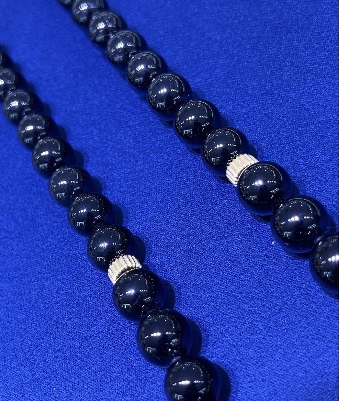 Superbe collier cocktail en or jaune 18 carats et onyx en vente 5