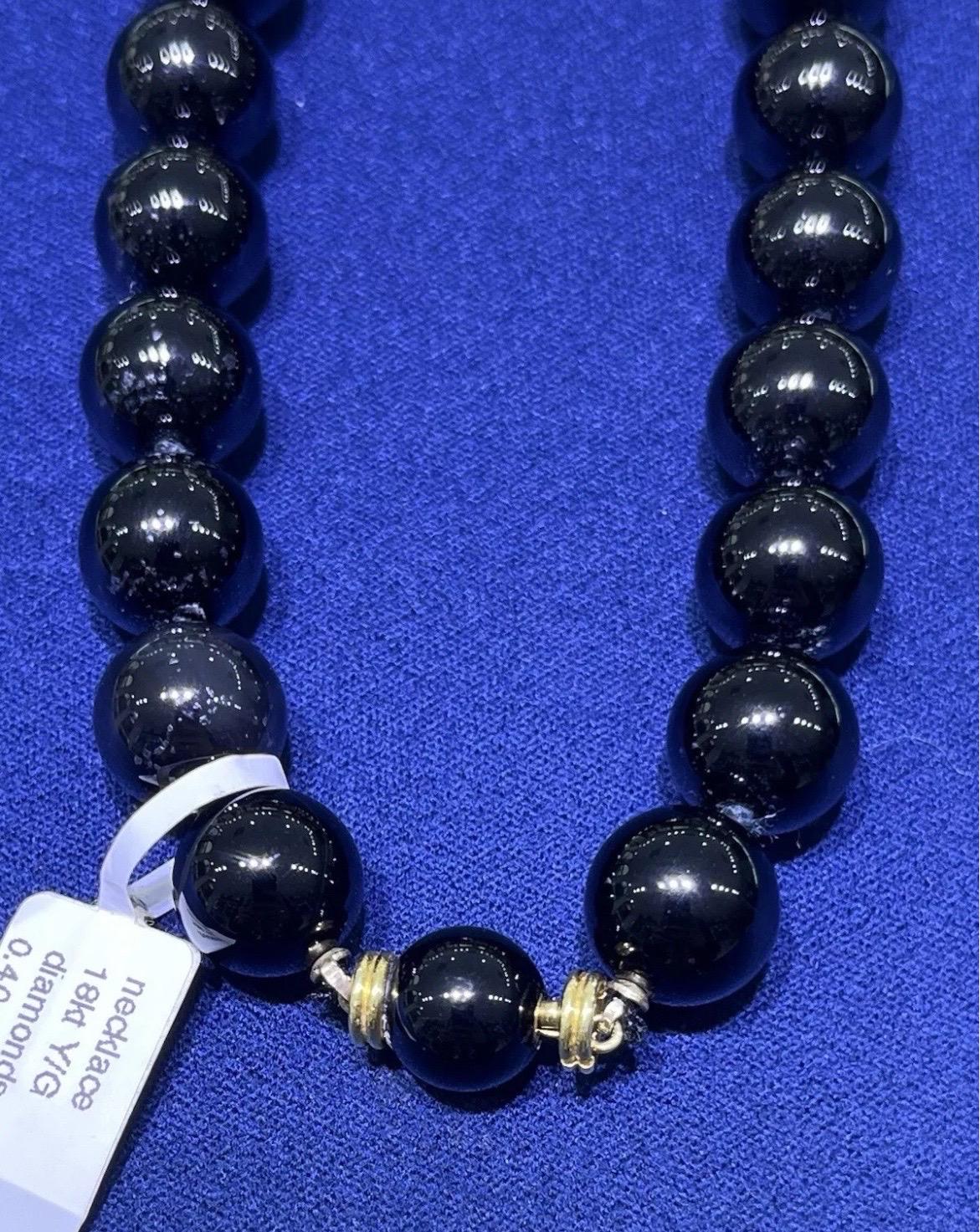 Superbe collier cocktail en or jaune 18 carats et onyx en vente 8