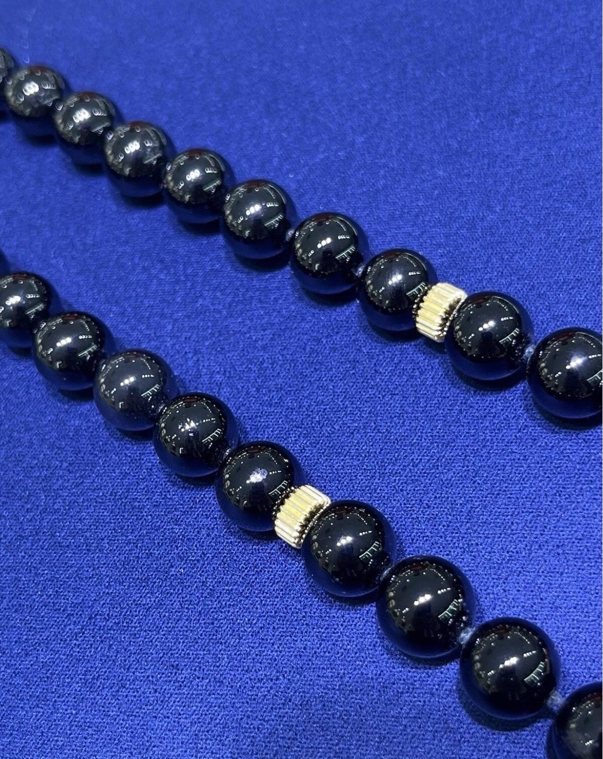 Superbe collier cocktail en or jaune 18 carats et onyx en vente 3