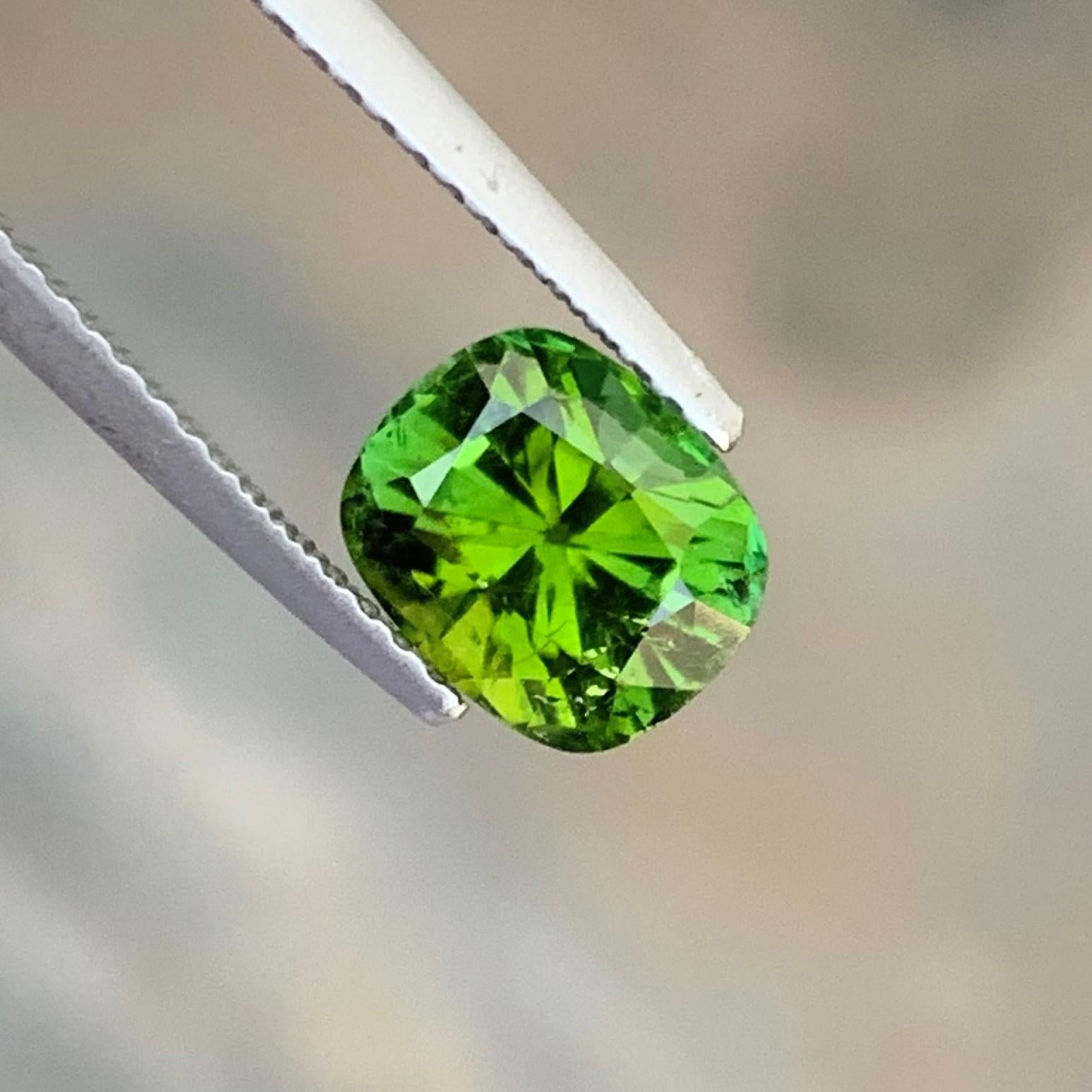 Arts and Crafts Gorgeous Fancy Cut 1.80 Carat Natural Green Loose Tourmaline Gemstone For Sale