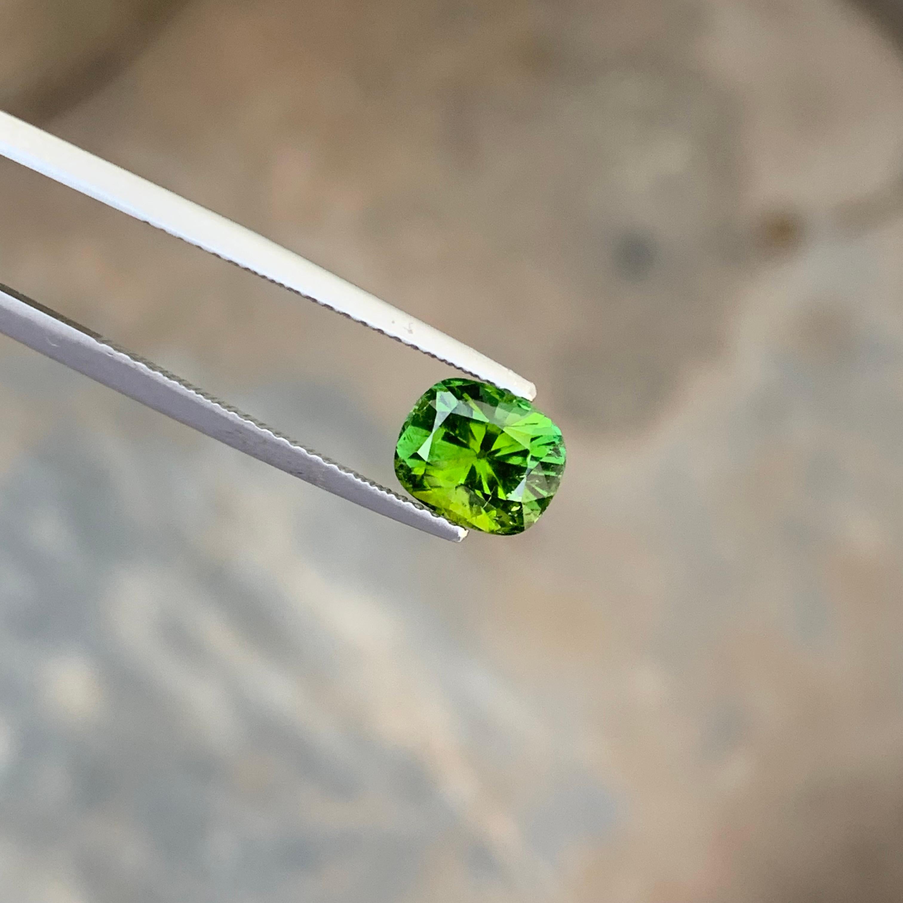 Women's or Men's Gorgeous Fancy Cut 1.80 Carat Natural Green Loose Tourmaline Gemstone For Sale
