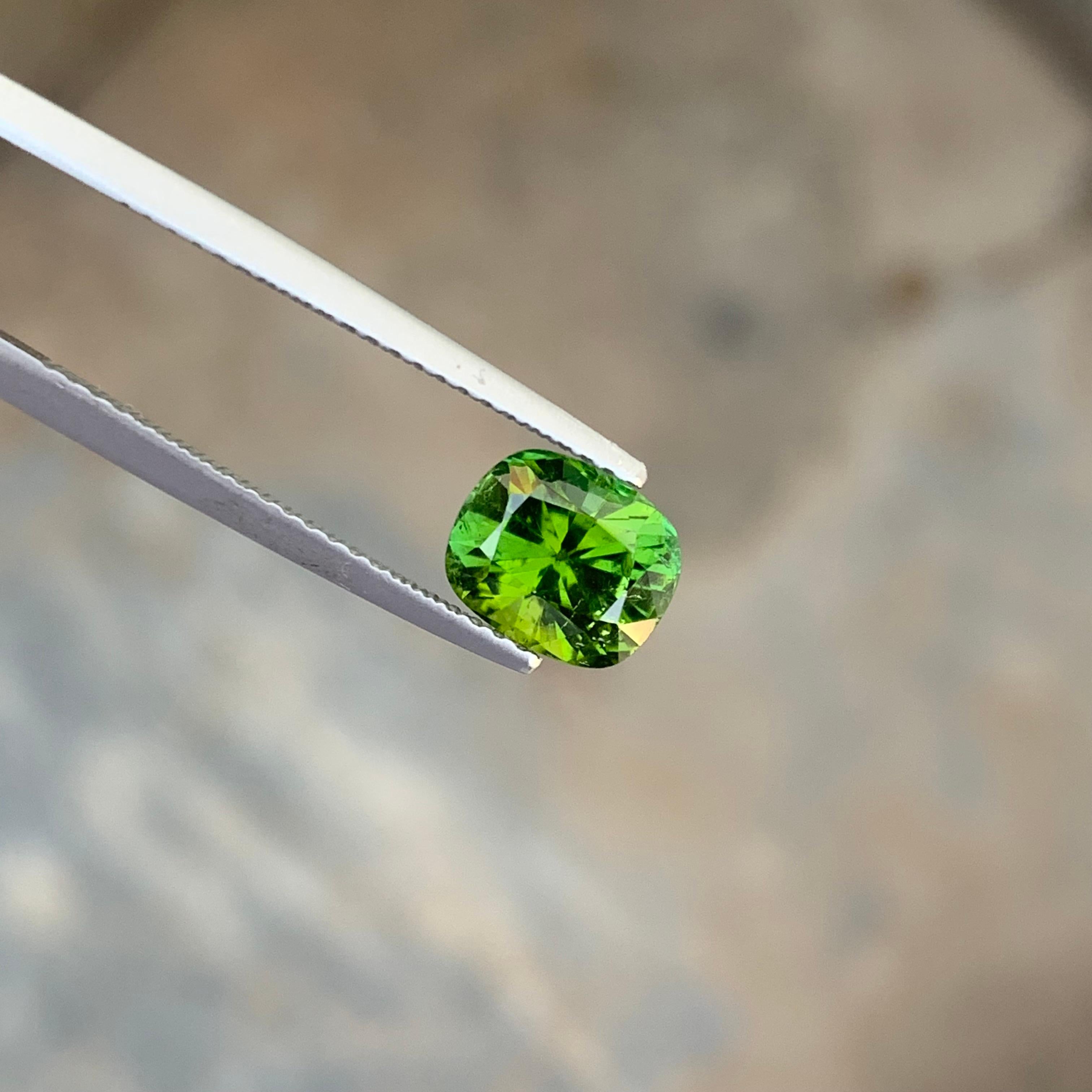 Gorgeous Fancy Cut 1.80 Carat Natural Green Loose Tourmaline Gemstone For Sale 1