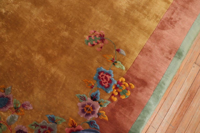 Gorgeous Floral Art Deco Chinese Room Size Souf Rug at 1stDibs
