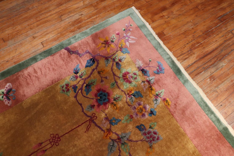 Gorgeous Floral Art Deco Chinese Room Size Souf Rug at 1stDibs