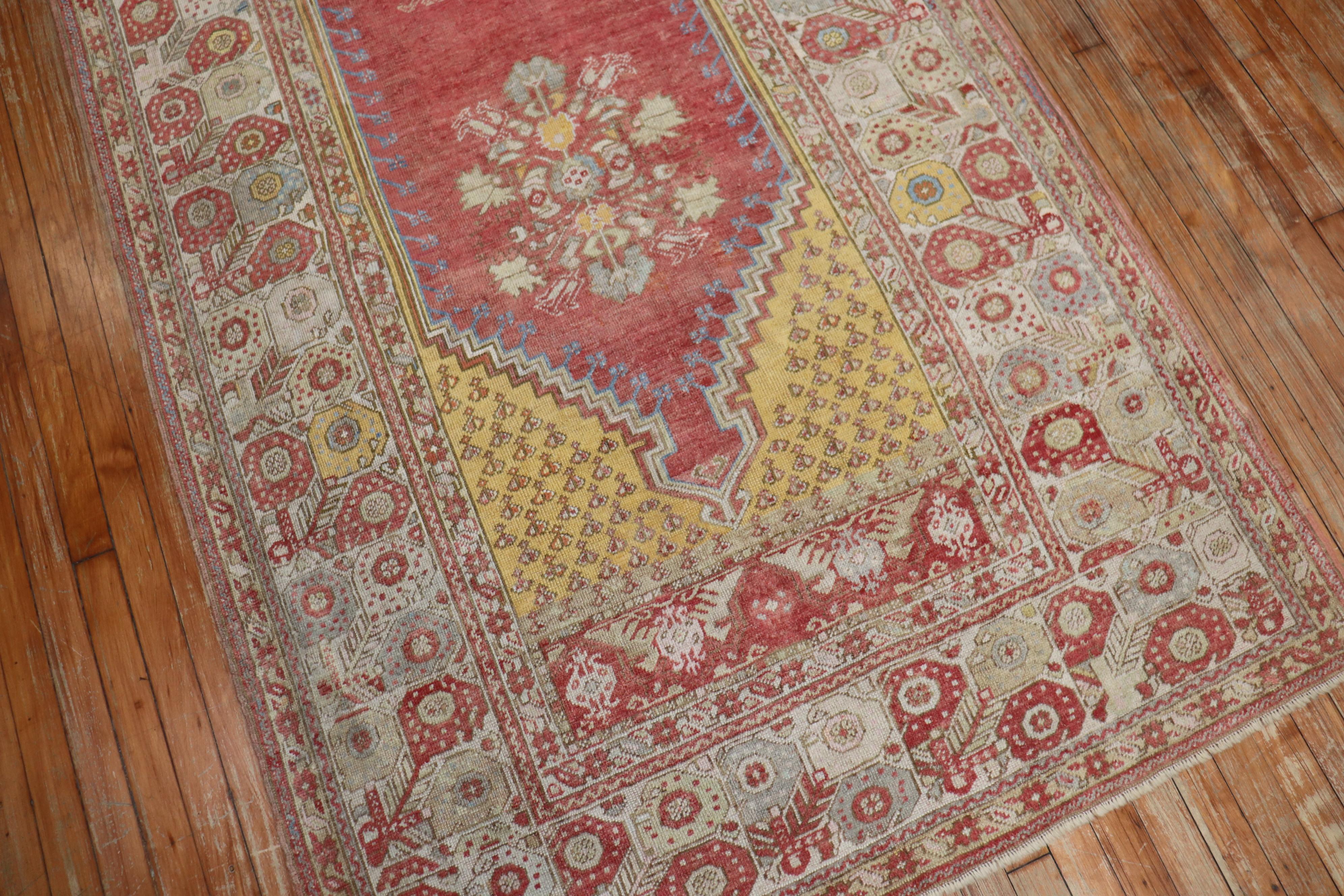 Gorgeous Floral Turkish Melas Antique Runner For Sale 2