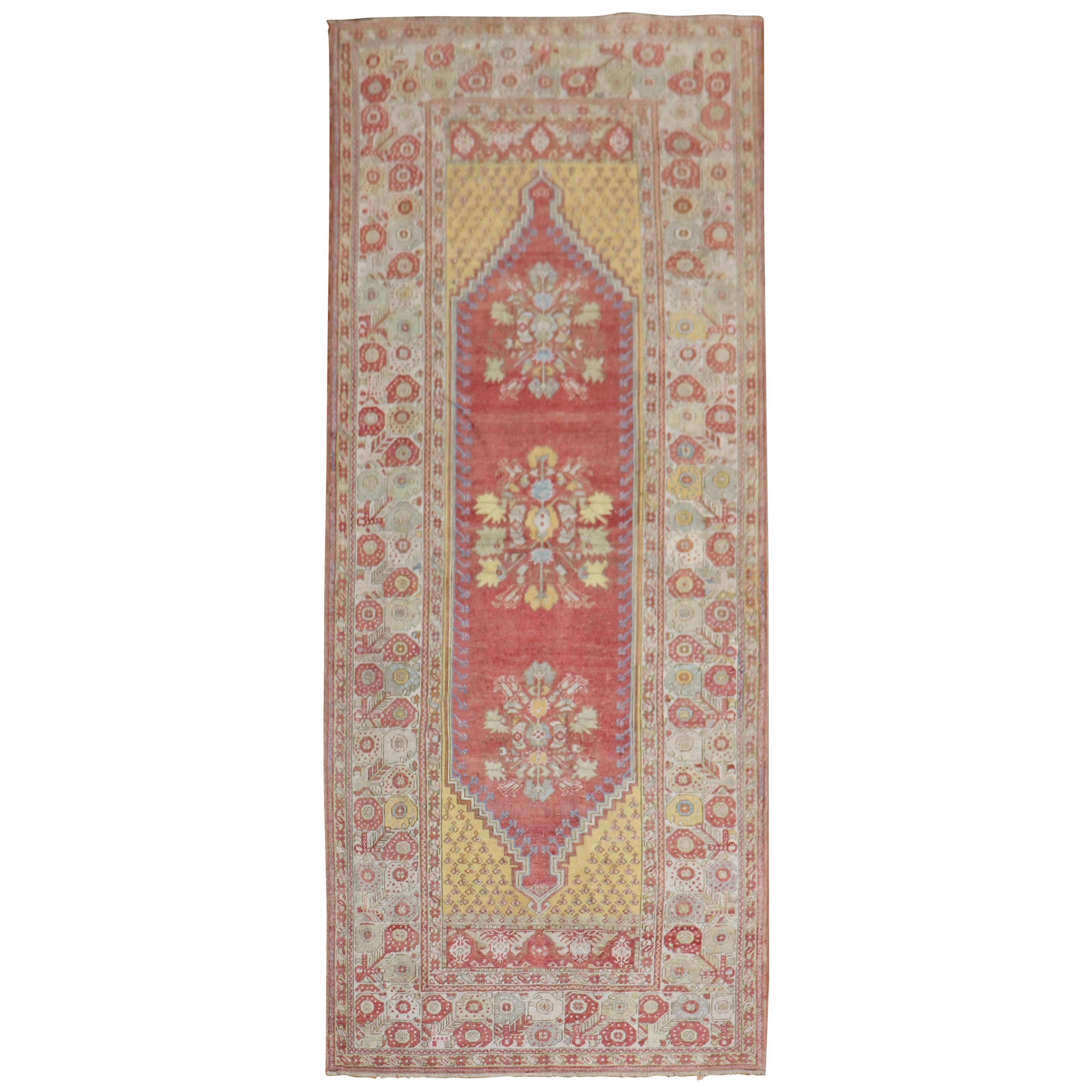 Gorgeous Floral Turkish Melas Antique Runner For Sale