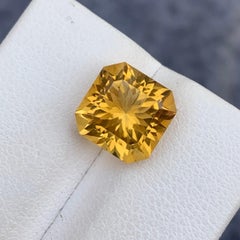 Gorgeous Flower Cut Faceted Yellow Citrine 3.80 Carat From Brazil
