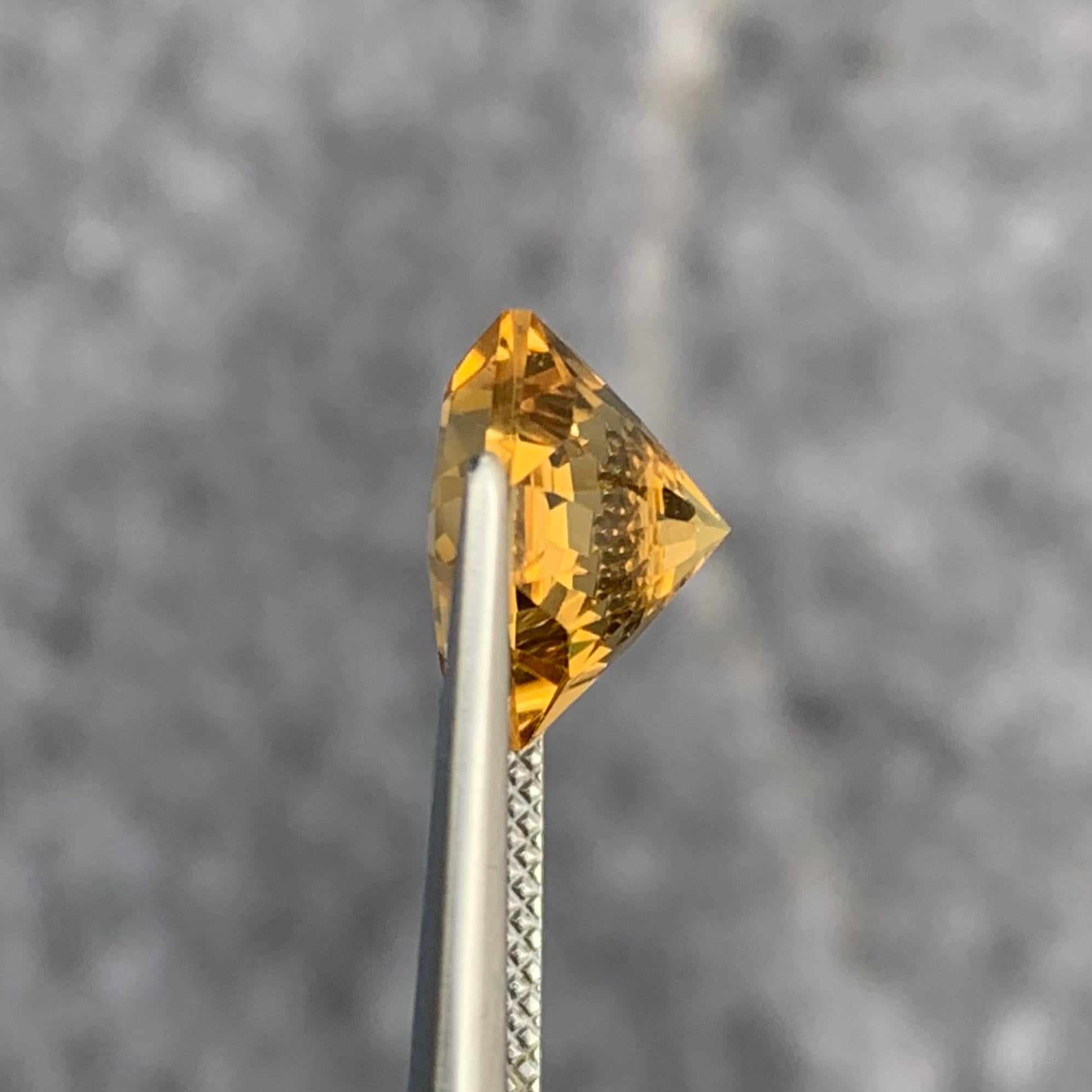 Gorgeous Flower Cut Faceted Yellow Citrine 3.80 Carat From Brazil In New Condition For Sale In Peshawar, PK