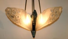 Splendido lampadario francese Art Deco firmato da Muller Frères Luneville