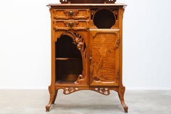 Gorgeous French Art Nouveau Cabinet / Display Cabinet with Marquetry, 1890