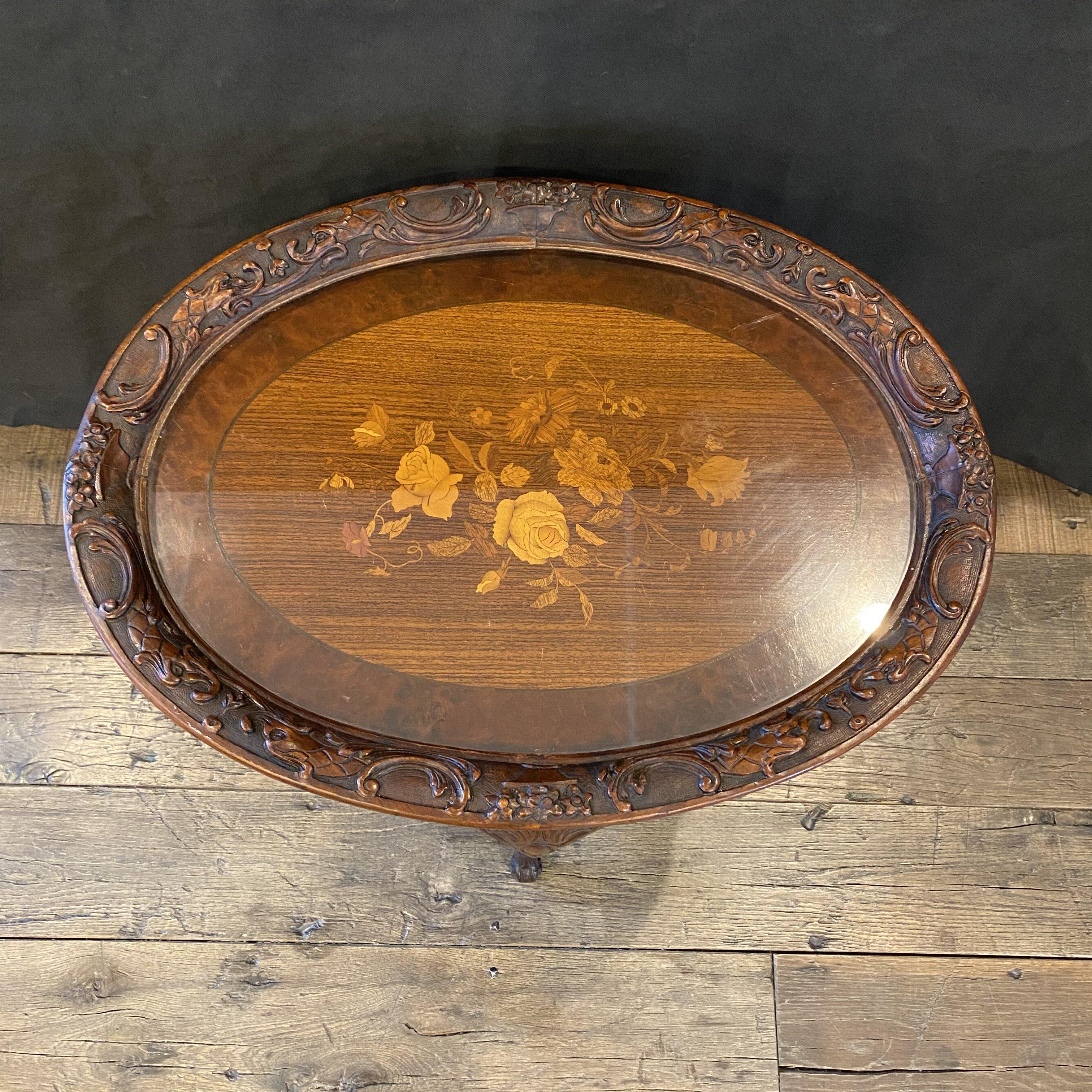Gorgeous French Louis XV Carved Antique Walnut Side Table or Coffee Table 6