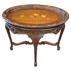 Gorgeous French Louis XV Carved Antique Walnut Side Table or Coffee Table