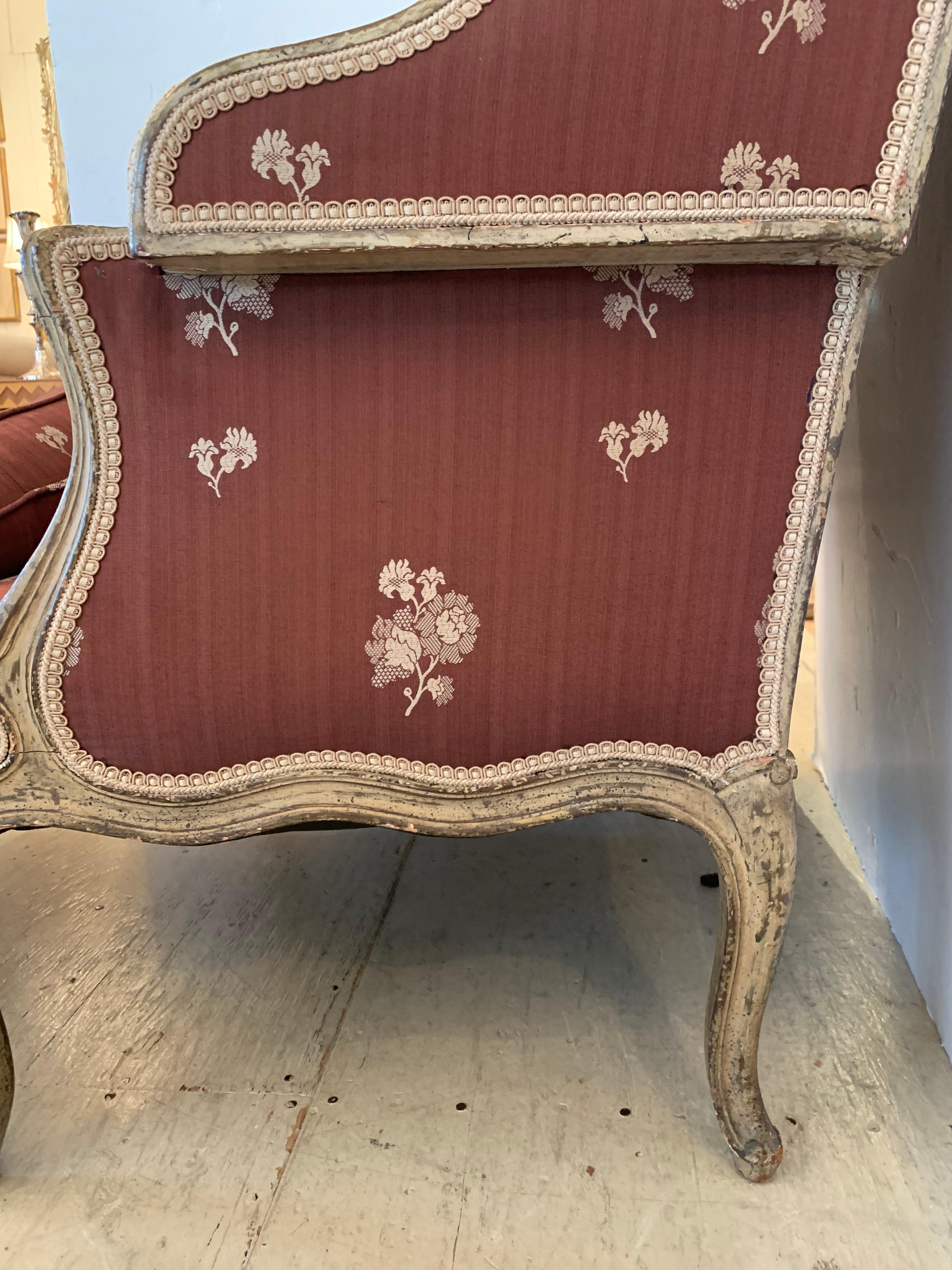 Gorgeous French Louis XV Club Chair Dressed Up in Rose Tarlow Fabric In Excellent Condition In Hopewell, NJ