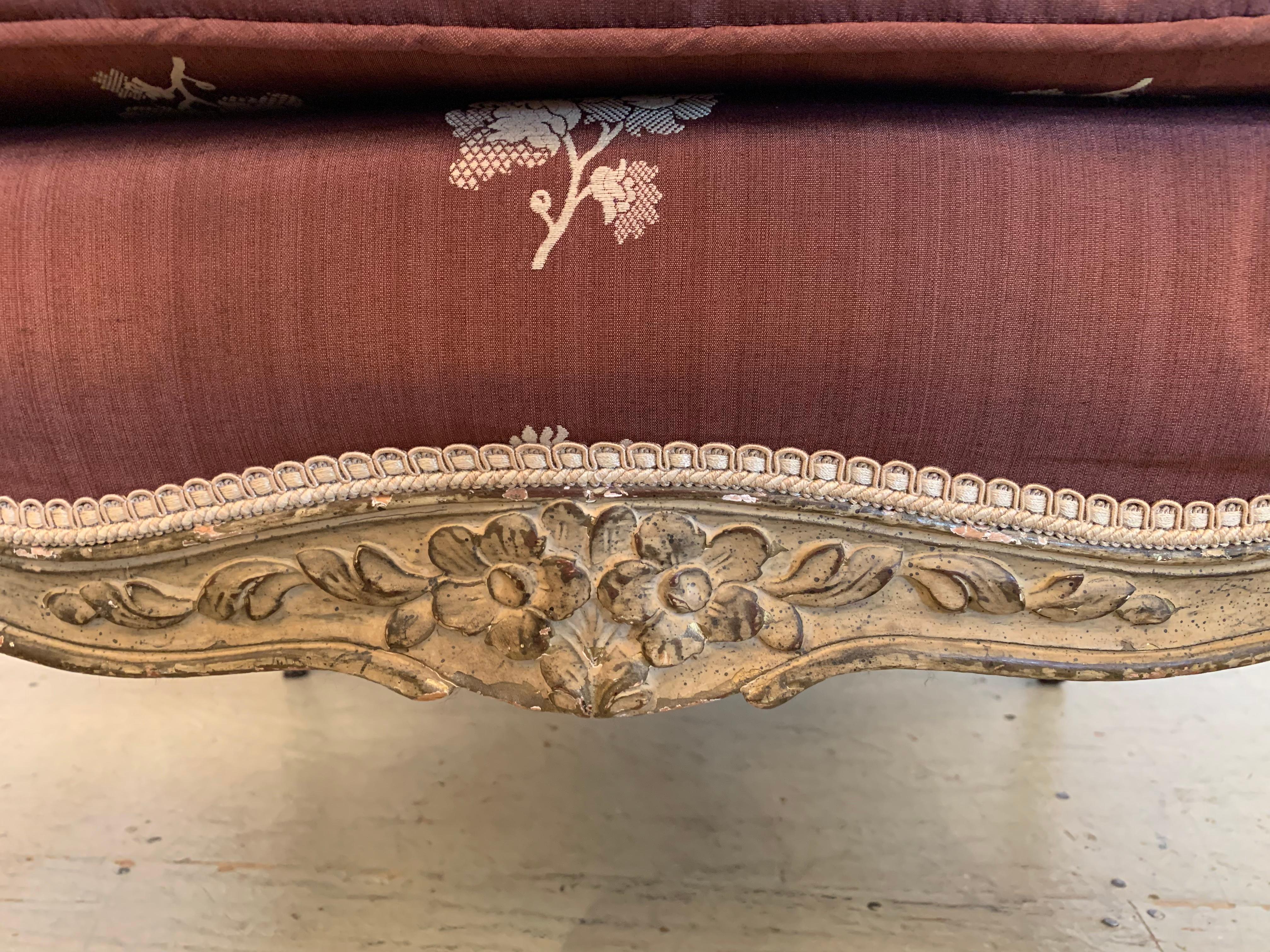 19th Century Gorgeous French Louis XV Club Chair Dressed Up in Rose Tarlow Fabric