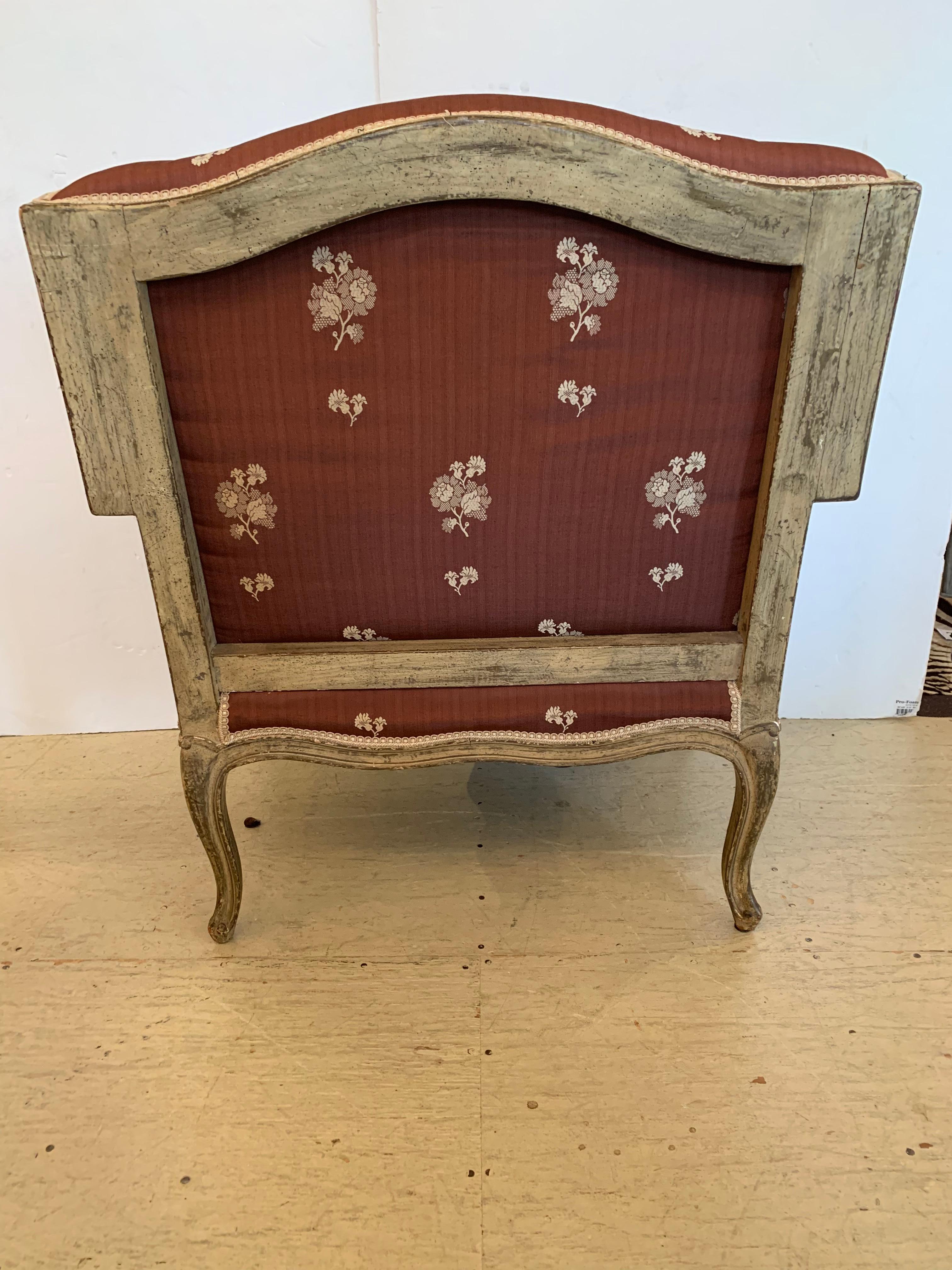 Gorgeous French Louis XV Club Chair Dressed Up in Rose Tarlow Fabric 1