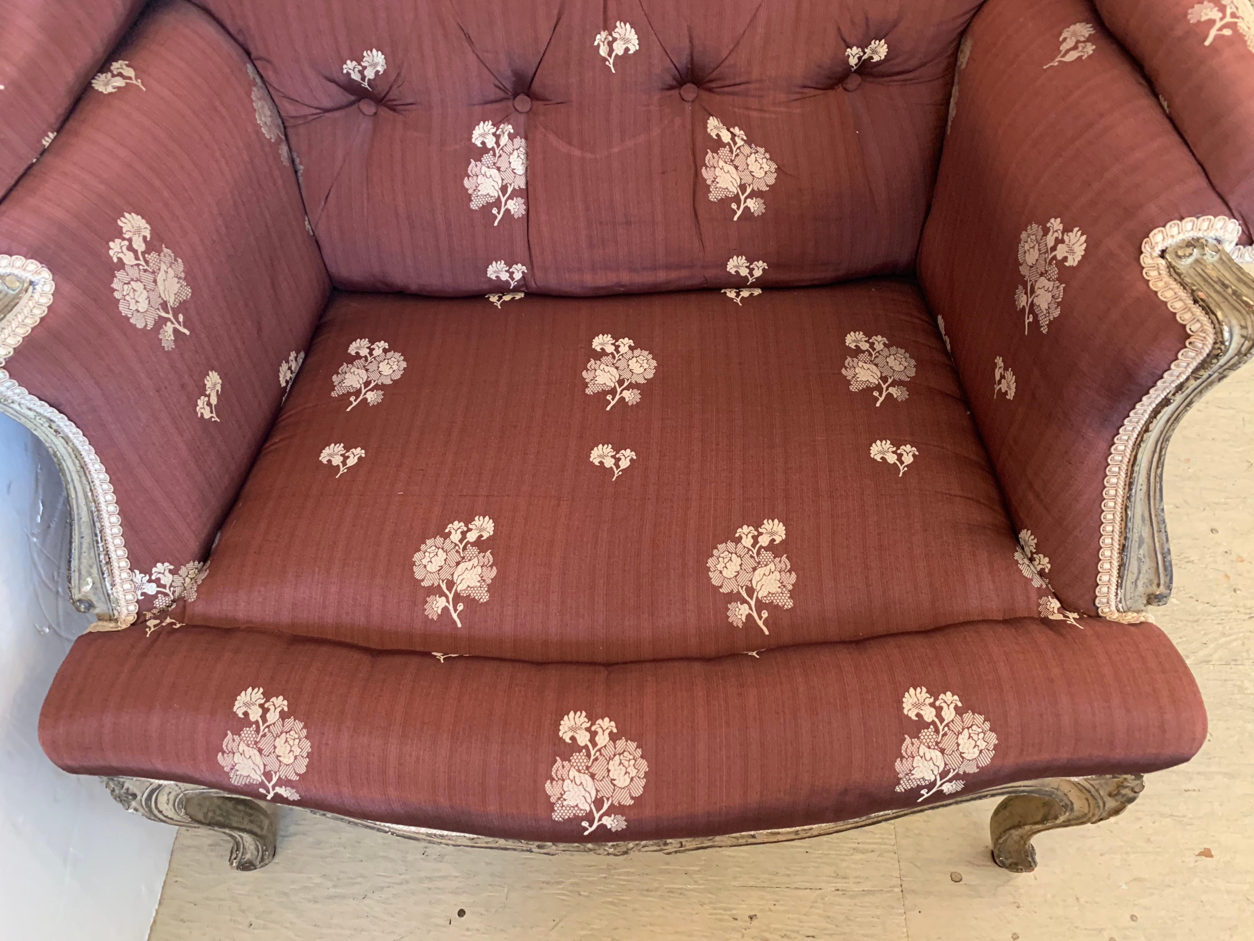 Gorgeous French Louis XV Club Chair Dressed Up in Rose Tarlow Fabric 2