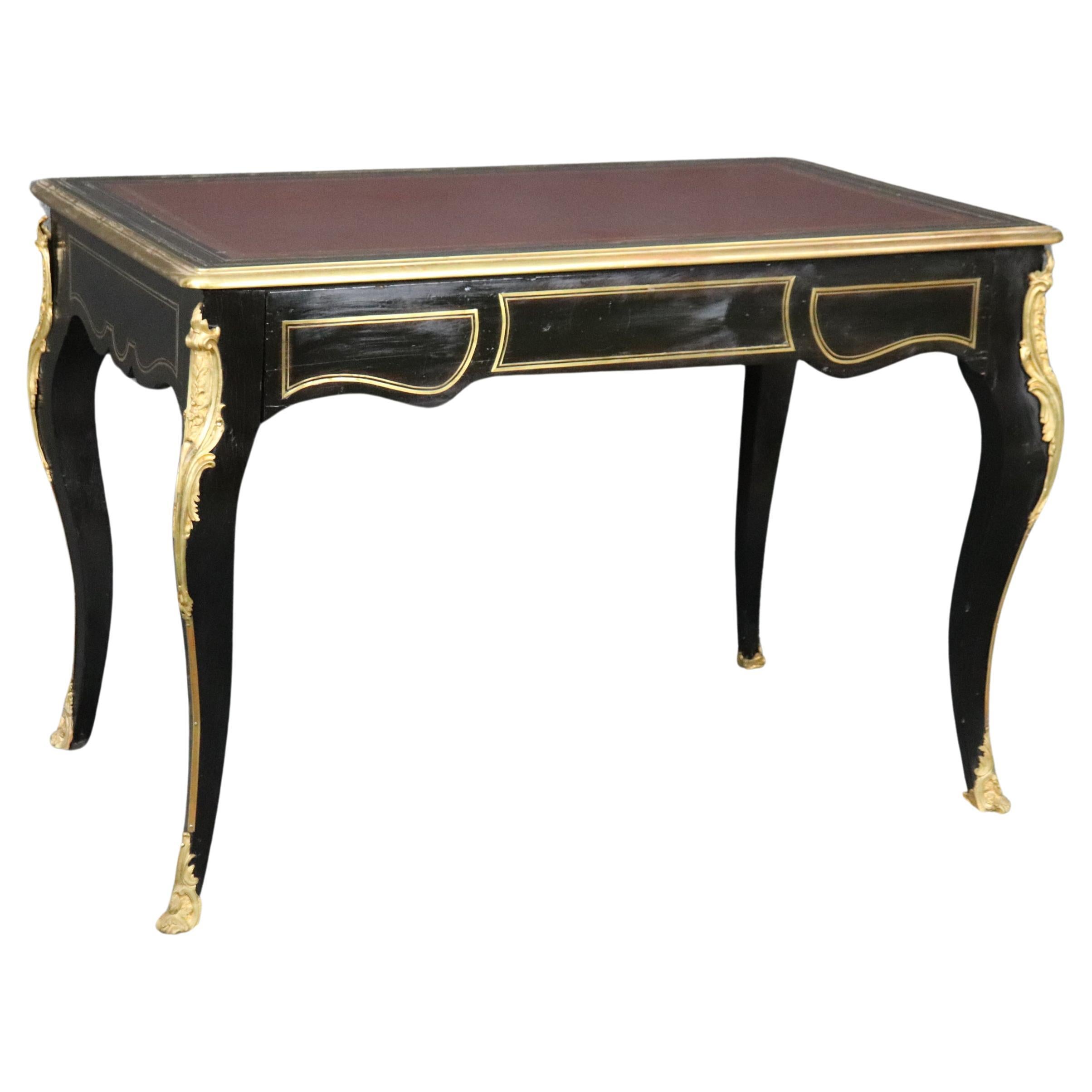 Gorgeous French Louis XV Style Ebonized Writing Executive Desk  For Sale
