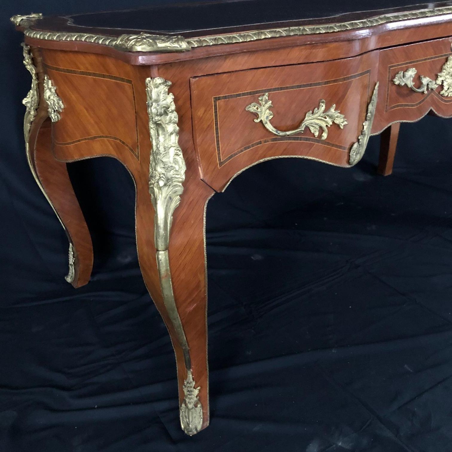 Gorgeous French Louis XV Style Two-Sided Bureau Plat Desk 6