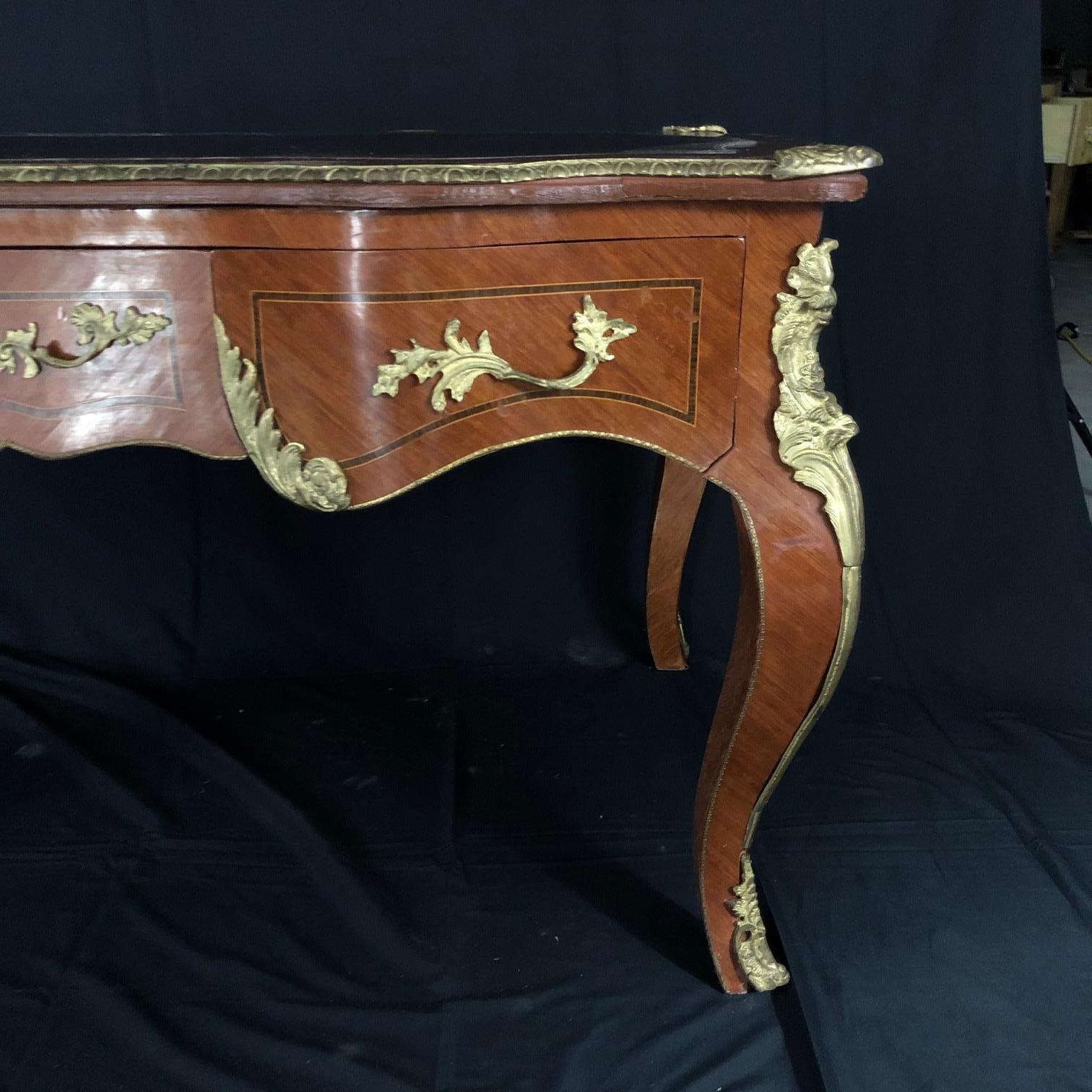 Gorgeous French Louis XV Style Two-Sided Bureau Plat Desk 7