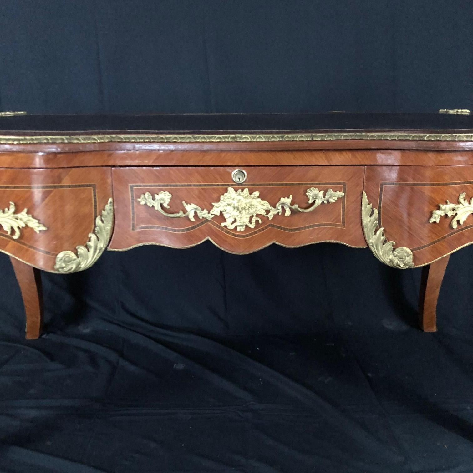 Gorgeous French Louis XV Style Two-Sided Bureau Plat Desk 2