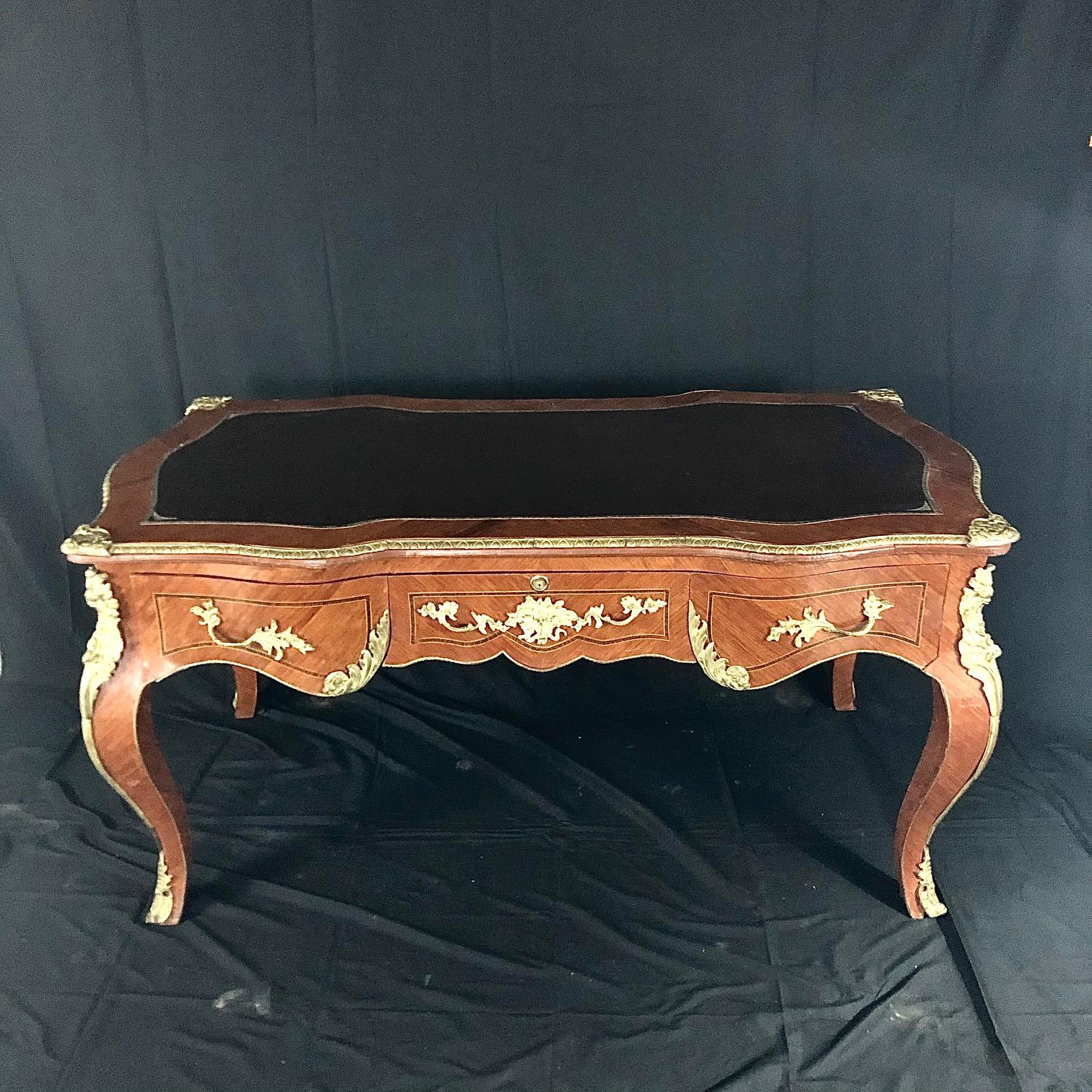 Gorgeous French Louis XV Style Two-Sided Bureau Plat Desk 4