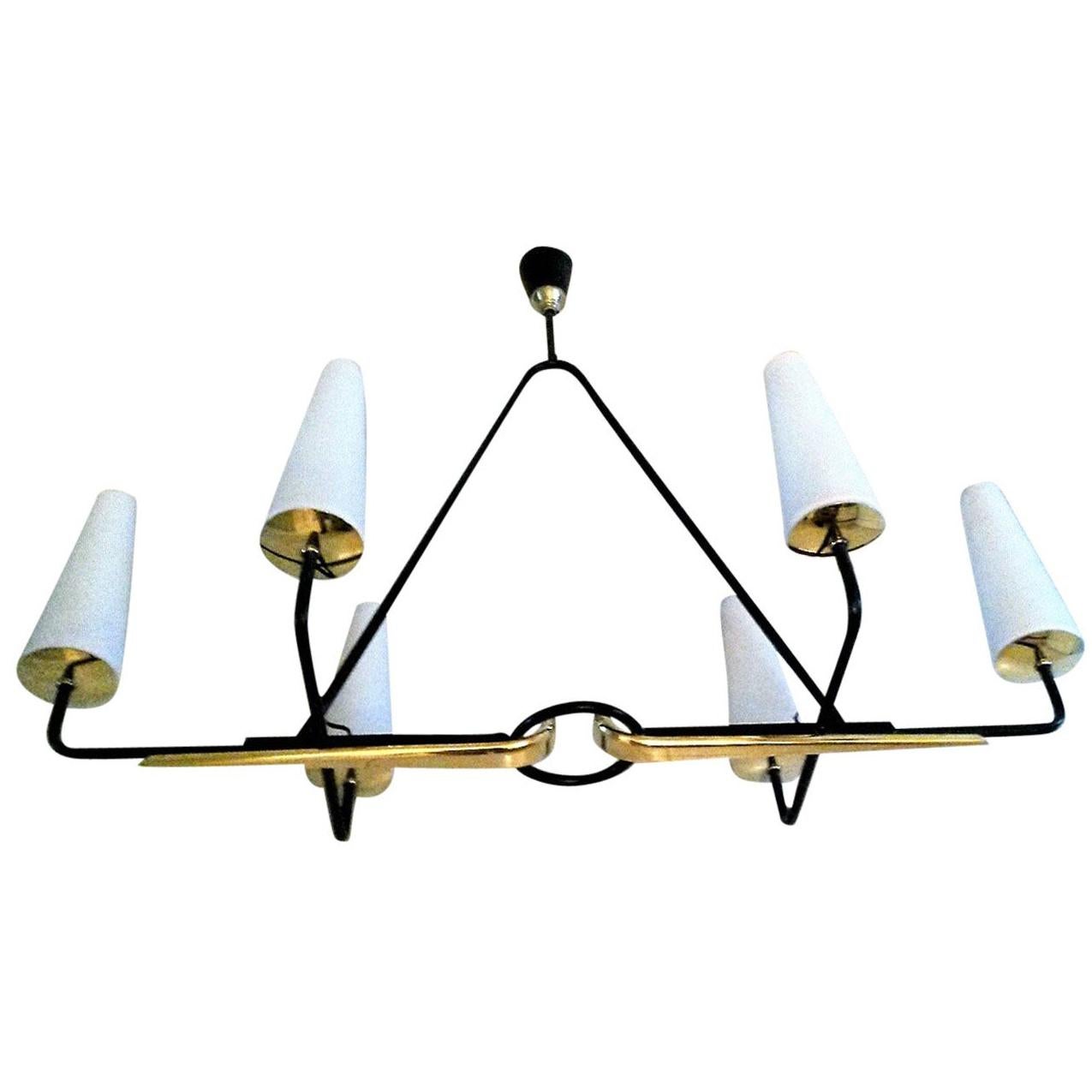 Gorgeous French Mid-Century Modern Lunel Chandelier, Large Size