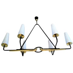 Gorgeous French Mid-Century Modern Lunel Chandelier, Large Size