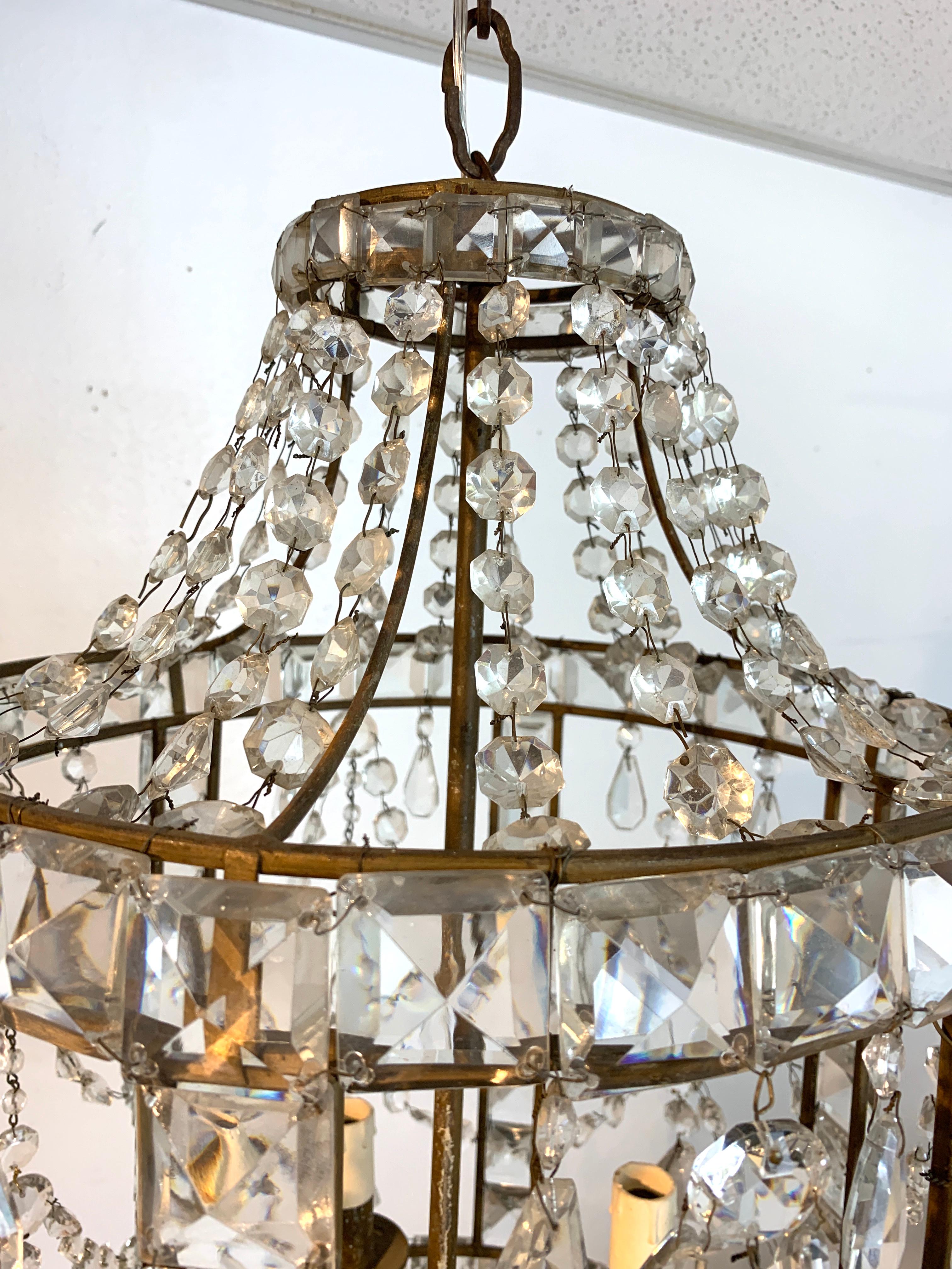Gorgeous French Neoclassical Crystal Lantern 1