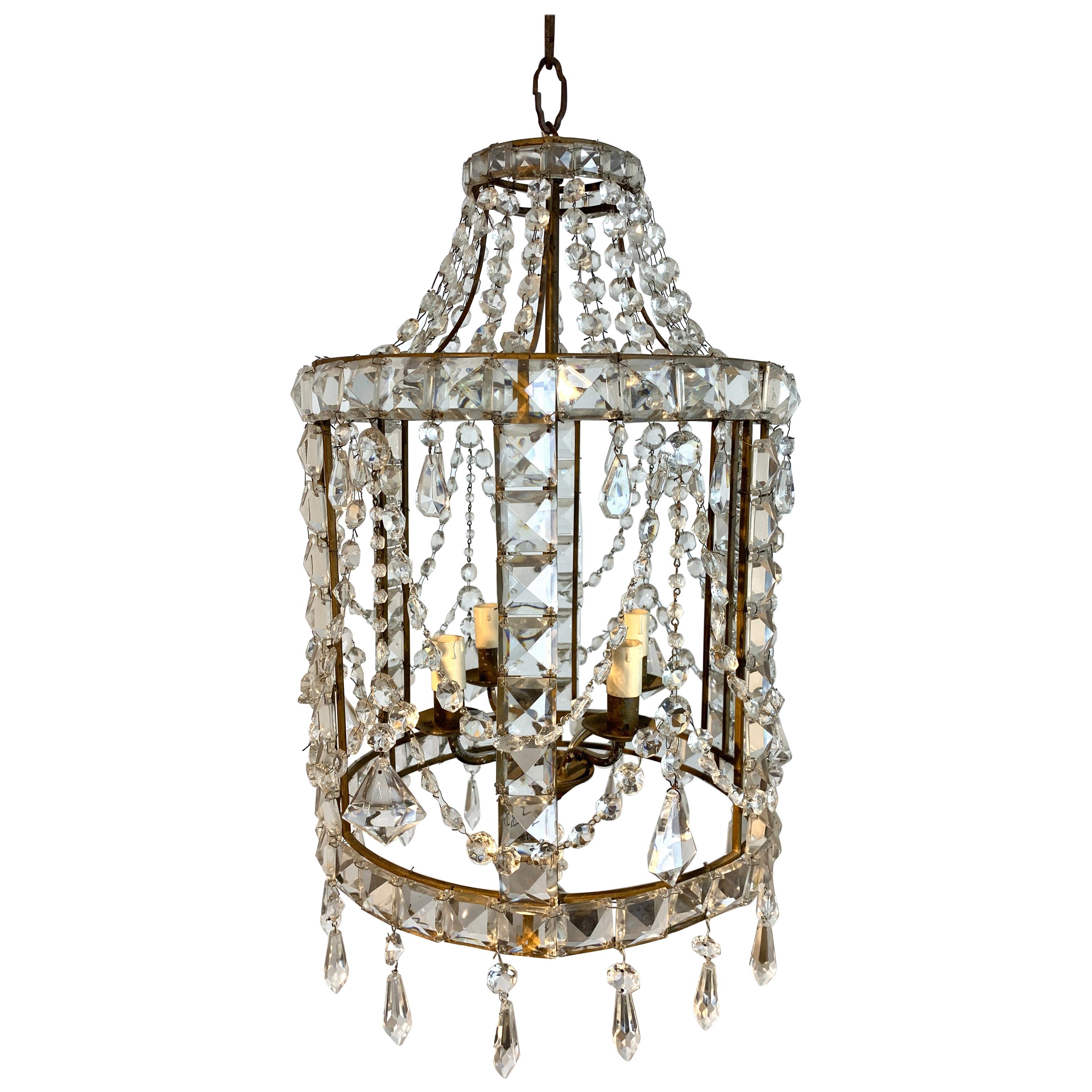Gorgeous French Neoclassical Crystal Lantern