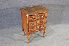 Gorgeous French Walnut Carved Bronze Mounted Louis XV Nightstand Commode