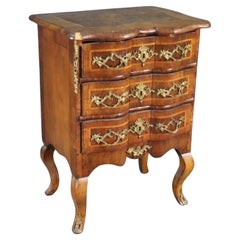 Gorgeous French Walnut Carved Bronze Mounted Louis XV Nightstand Commode