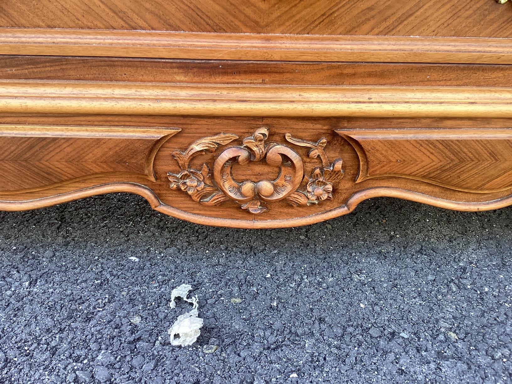 Gorgeous French Walnut Chest of Drawers with Marble Top In Good Condition In Hopewell, NJ