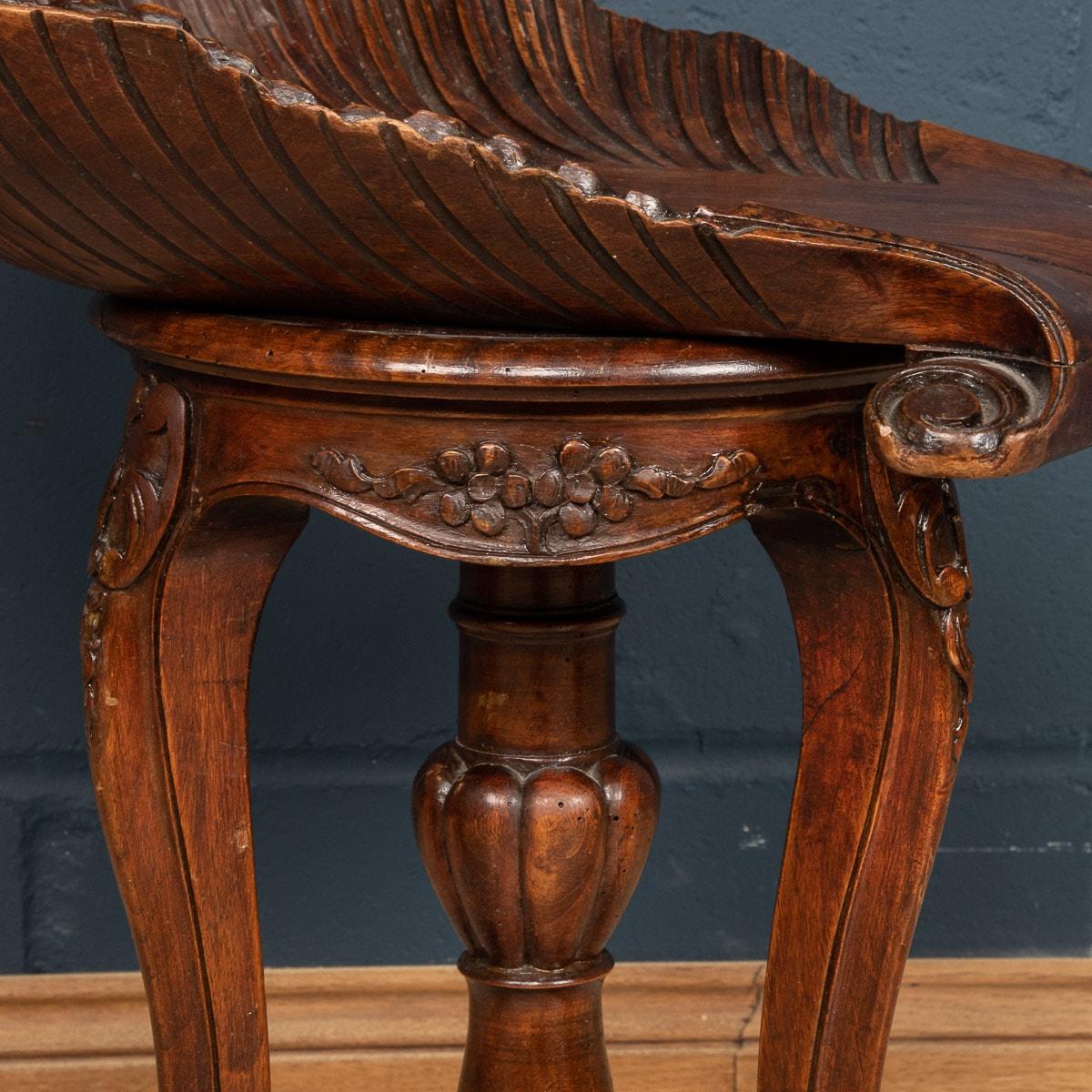 Gorgeous Fruitwood Grotto Piano Stool, Venice, circa 1880 For Sale 7