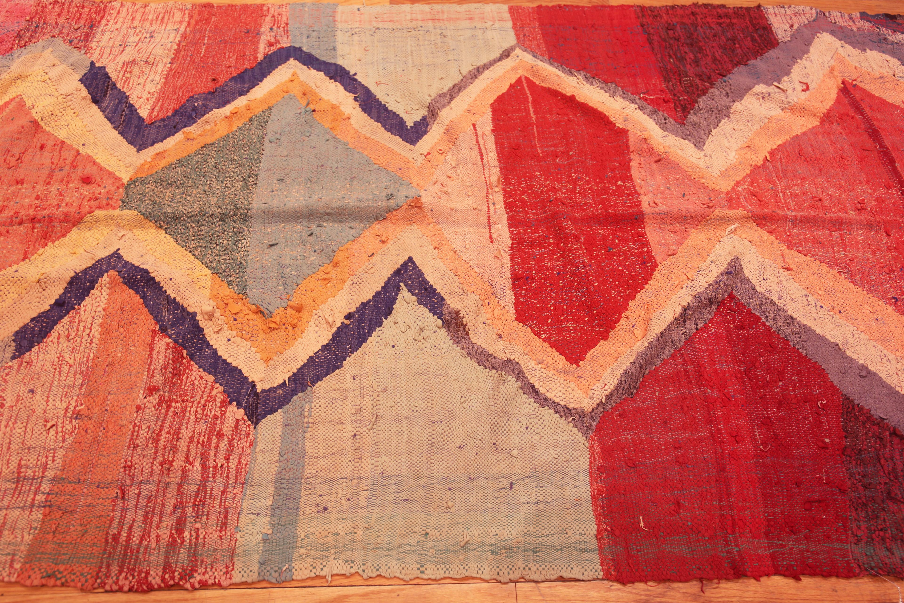 Marocain Magnifique Kilim marocain vintage artistique de 4'9